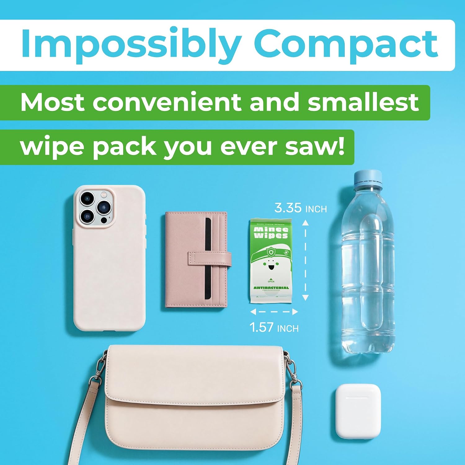 Thumbnail 1 de Impossibly Compact Travel Antibacterial Wipes Hand Sanitizer – 60 Wipes in 10 Pack
