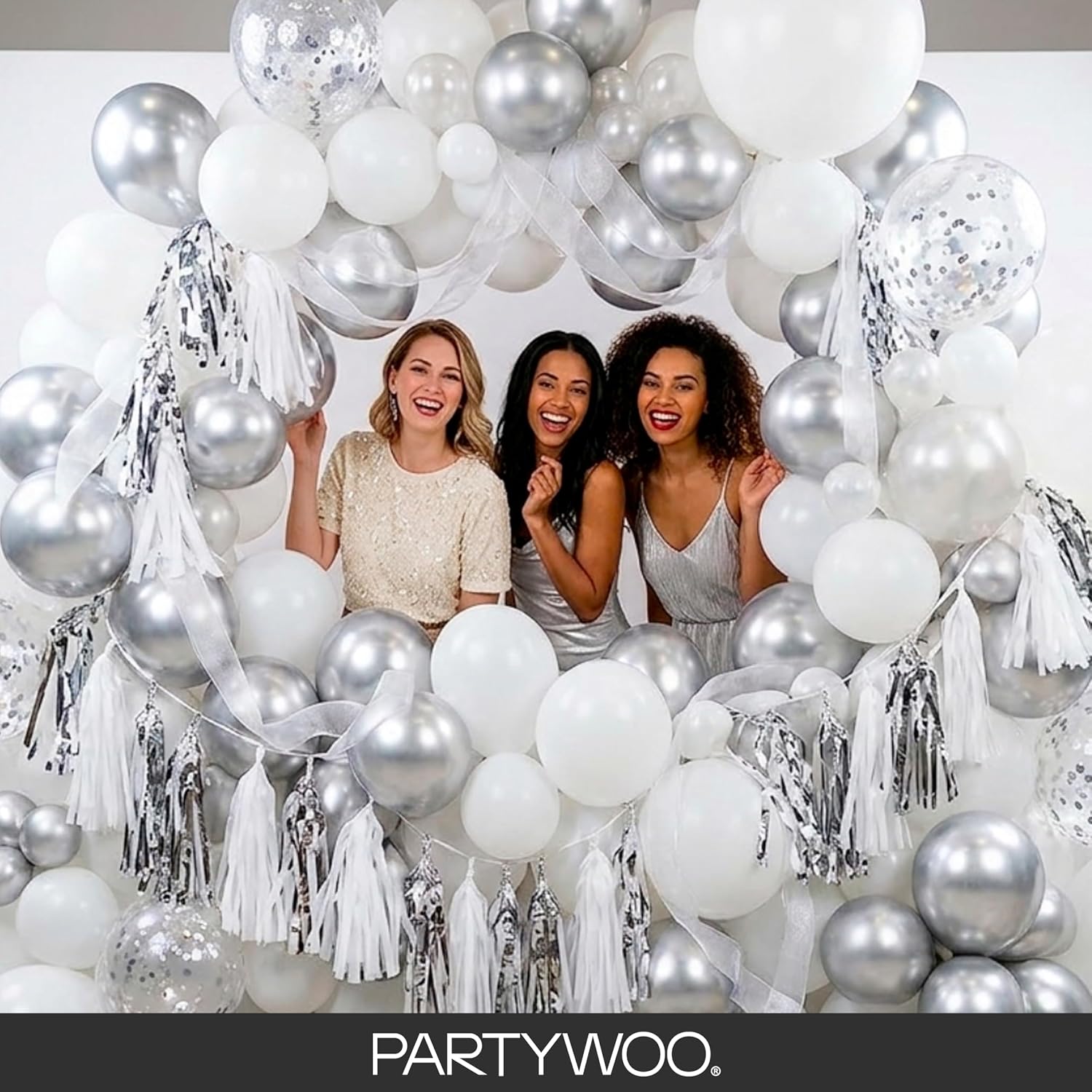 Thumbnail 4 de PartyWoo White Balloons 140 pcs