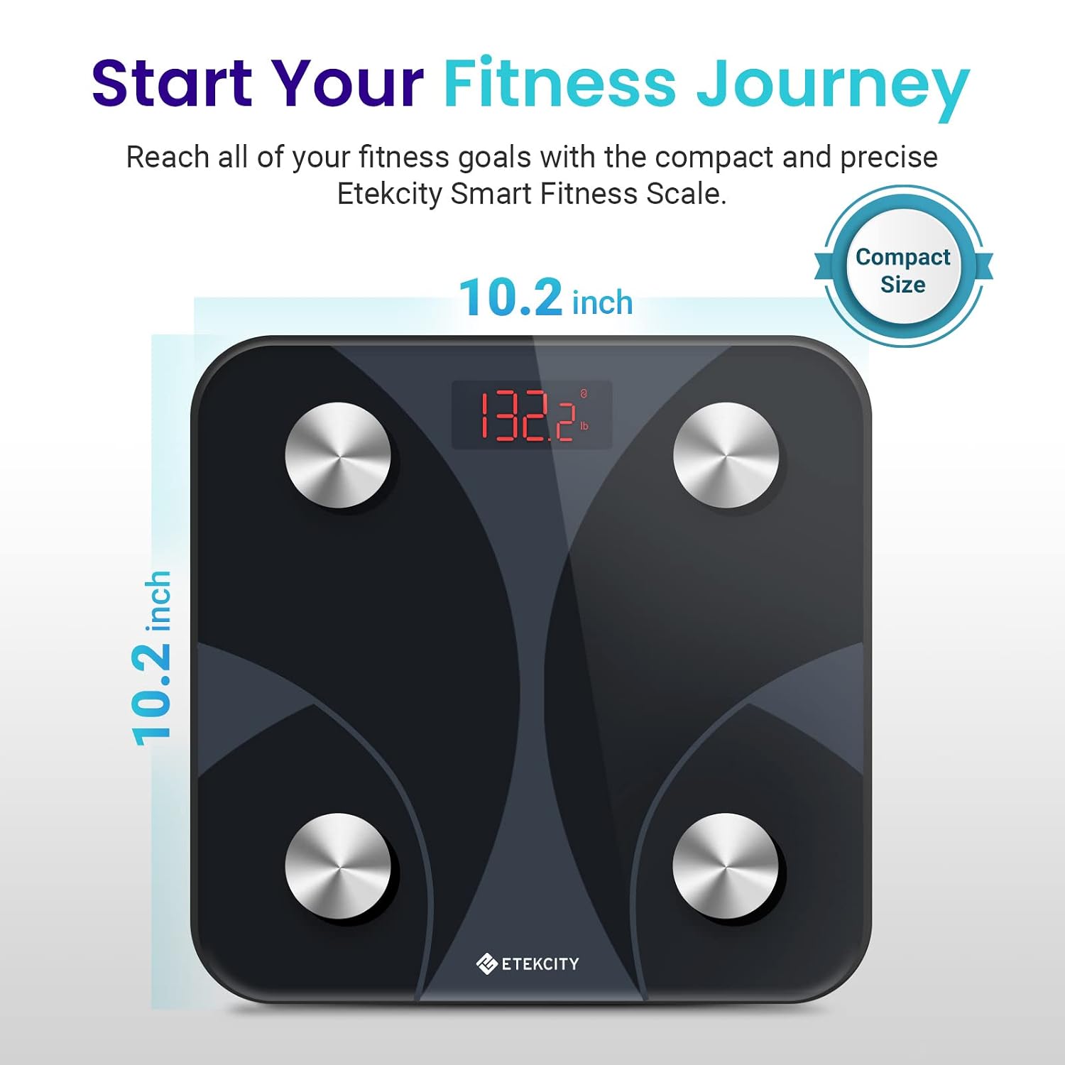 Detalle de Etekcity FIT 8S Smart Digital Bathroom Scale, 13 Body Metrics, Bluetooth
