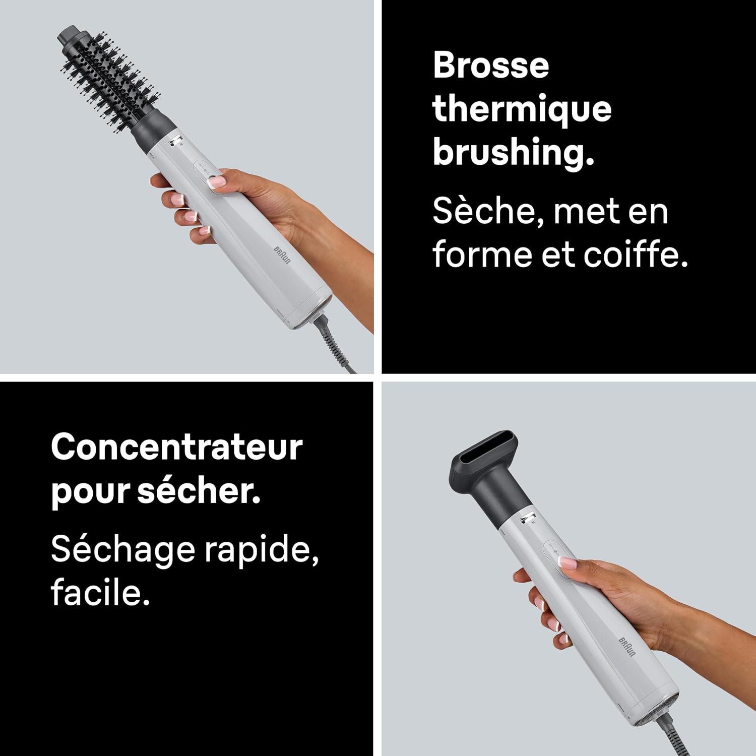 Detalle de Brosse Soufflante Braun AS2.21 – Mise en forme douce et sèche rapide, ionique et polyvalente