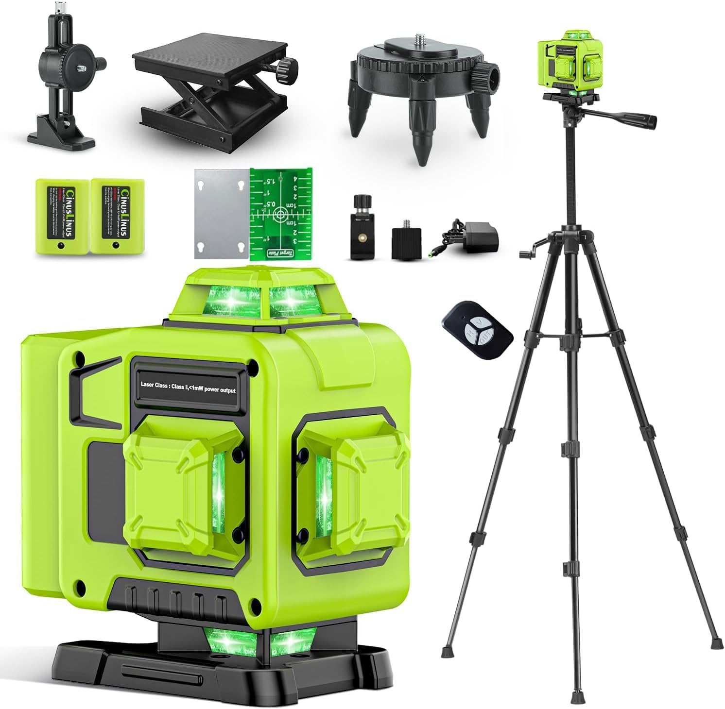 Detalle de CinusLinus 360-12 4×360° Green Laser Level with Tripod, Self-Leveling