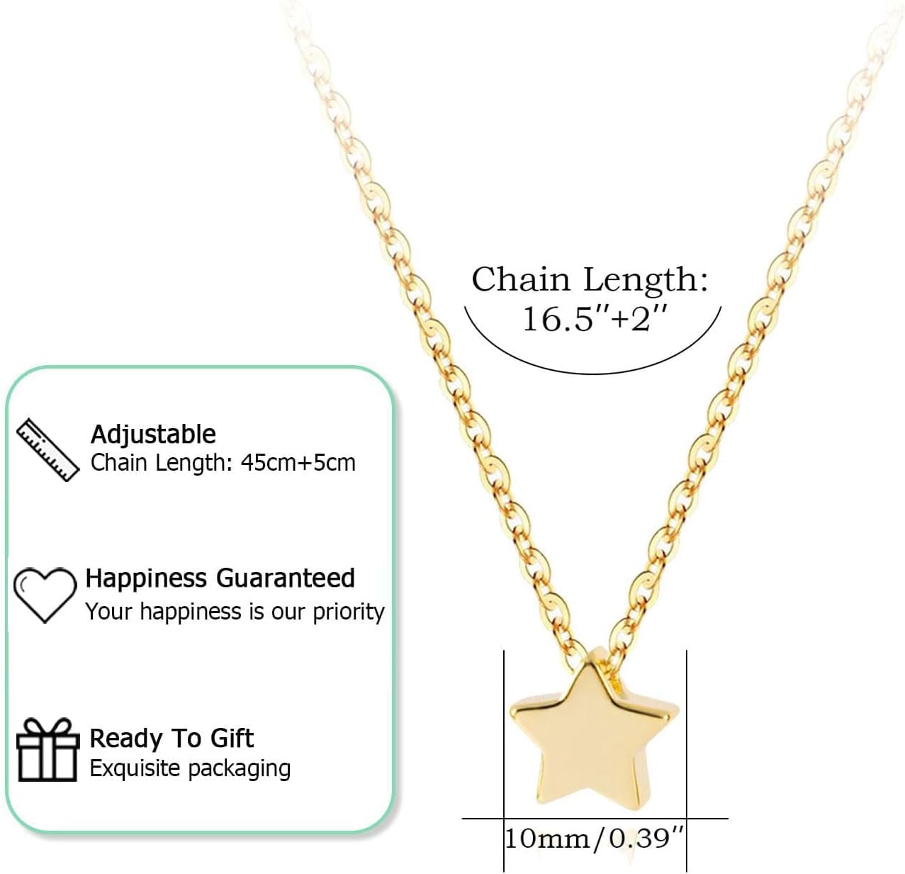 Thumbnail 2 de HANLI 14K Gold vergoldete Halskette Damen mit Anhänger – zarte Kette mit Verlängerung und hypoallergenem Tragekomfort