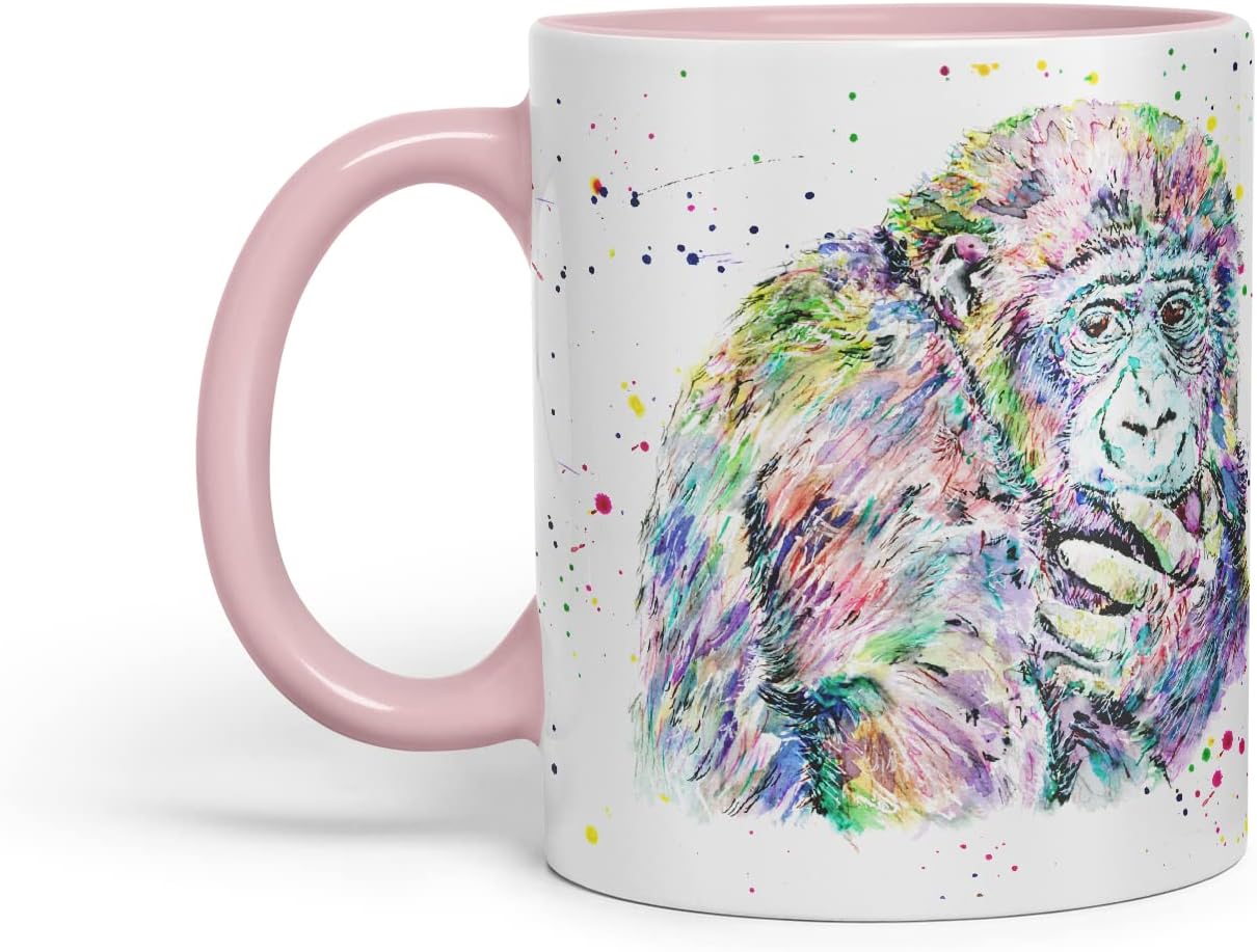 Thumbnail 6 de Vixar Gorilla Ape Monkey Animals 11oz Coloured Ceramic Mug (Purple)