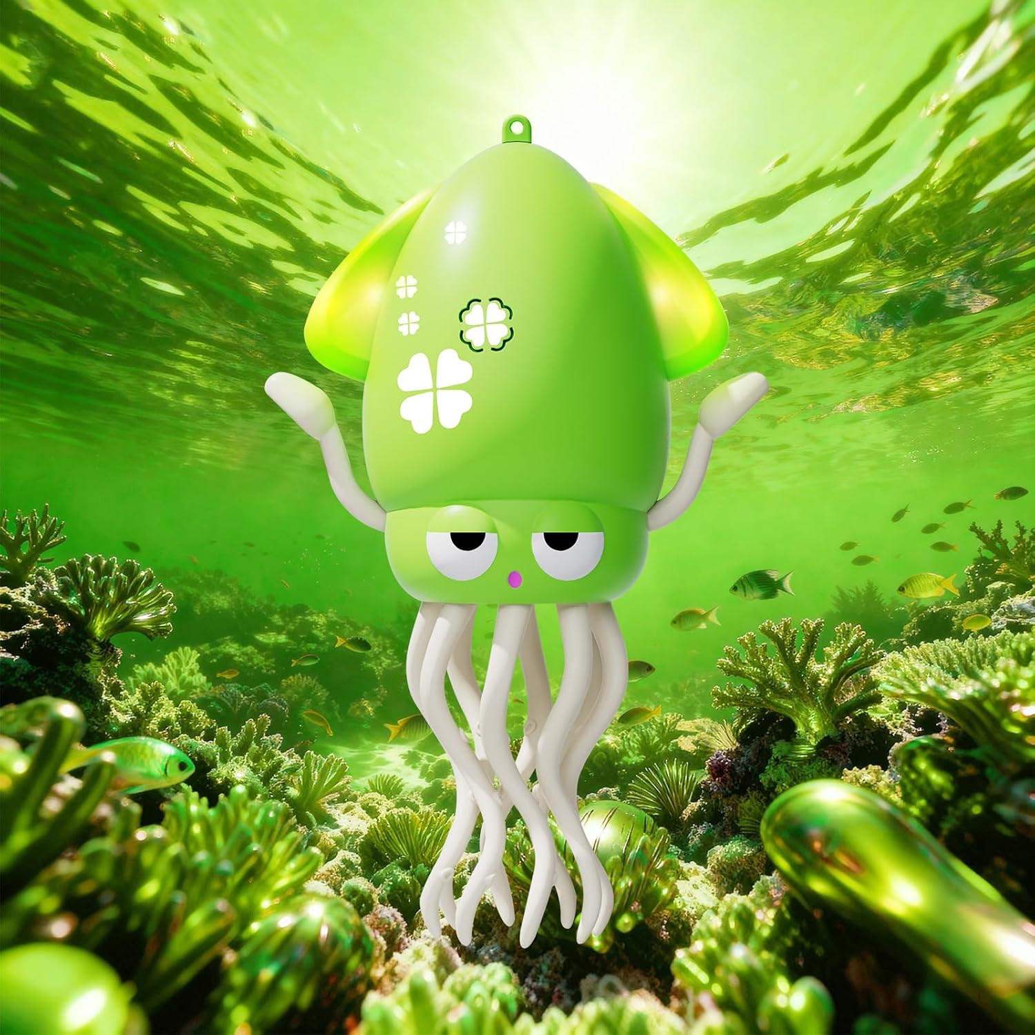 KJIXYUNG Dancing & Crawling Octopus Toy with LED Lights and Music – Automatic Swinging Interactive Toy (Green)