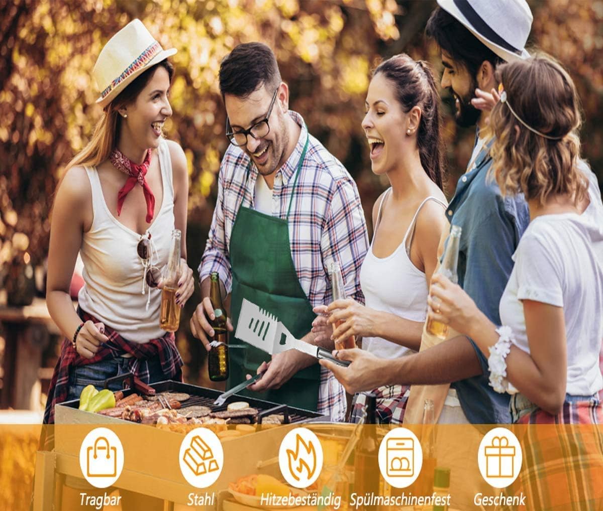 Thumbnail 6 de QH7 3Pack BBQ Tool Set: Stainless Steel Outdoor Grill Utensils with Storage Bag