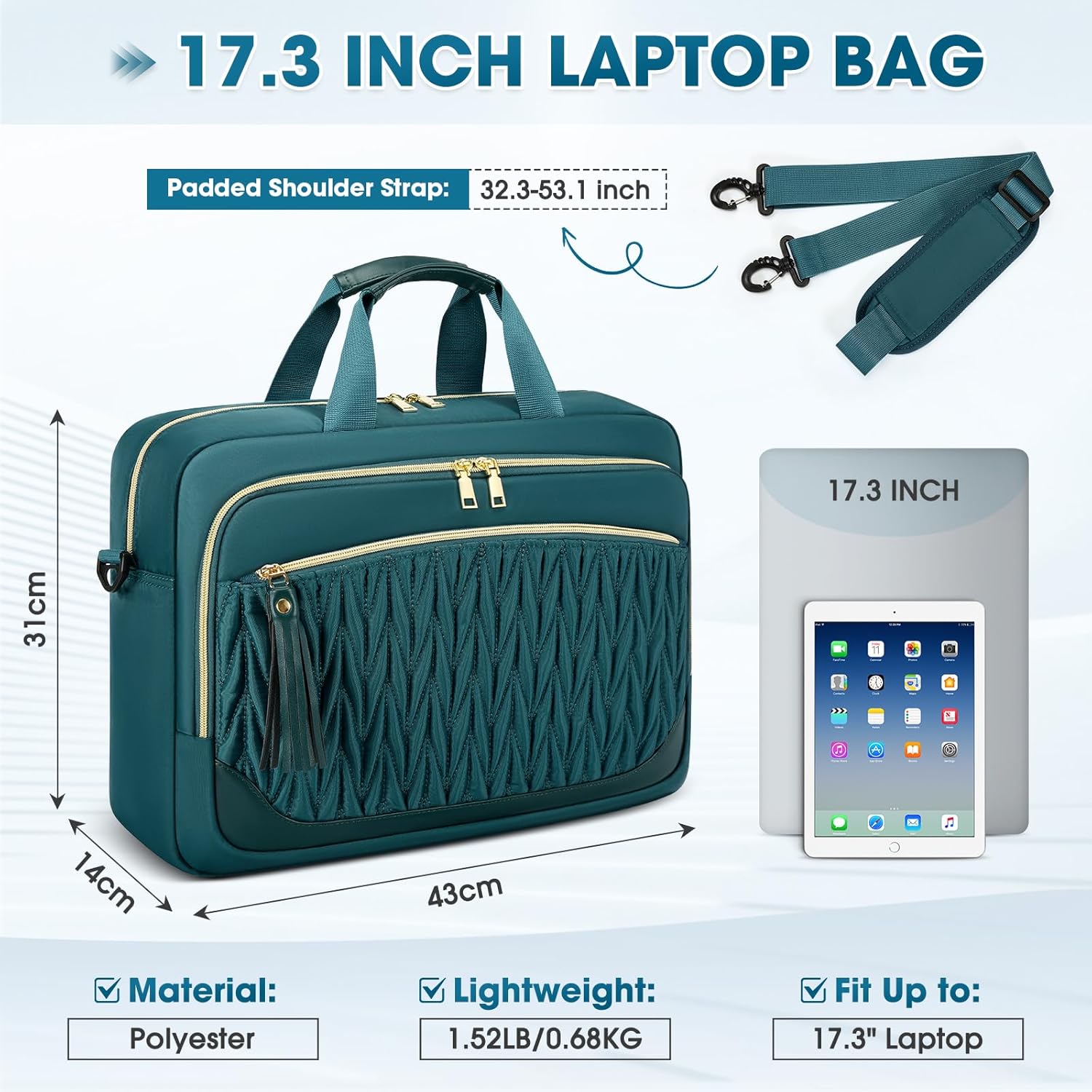 Thumbnail 2 de RAINSMORE Laptoptasche 17,3 Zoll Businessbag