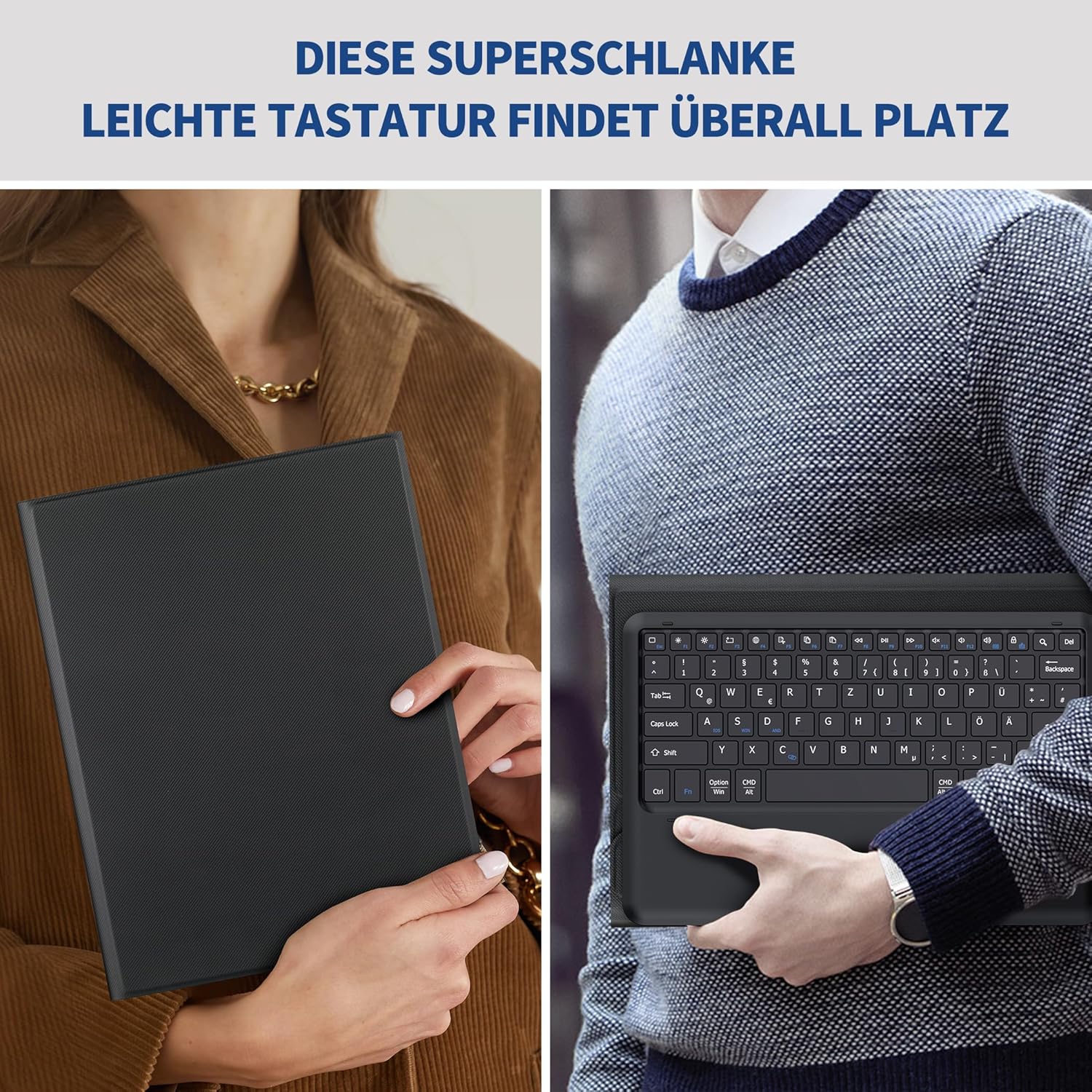 Thumbnail 6 de EasyAcc Tastaturhülle für Samsung Galaxy Tab S9 FE+ / S9+ / S10+ 12,4 Zoll (QWERTZ, abnehmbar) inkl. Stifthalter – Schwarz