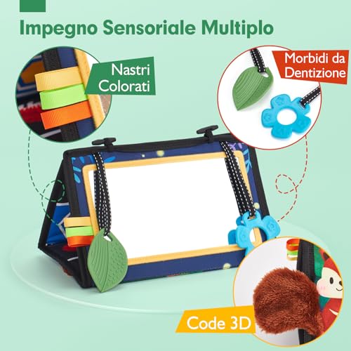 Detalle de hahaland Specchio Neonato Giochi Tummy Time Montessori 0-12 Mesi