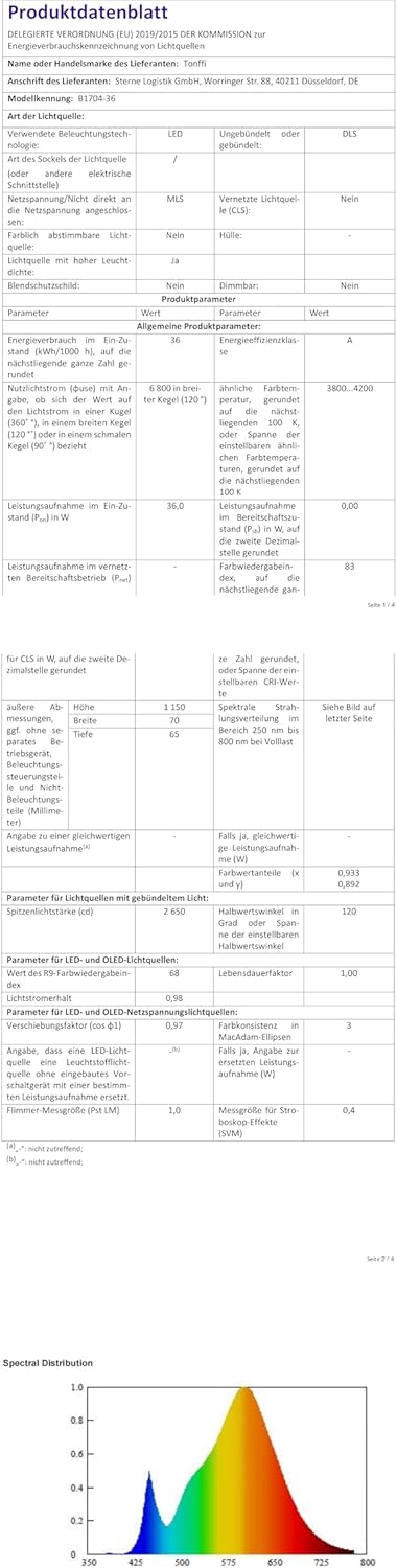 Thumbnail 6 de buling 2 Stück Feuchtraumleuchte 120 cm 36W