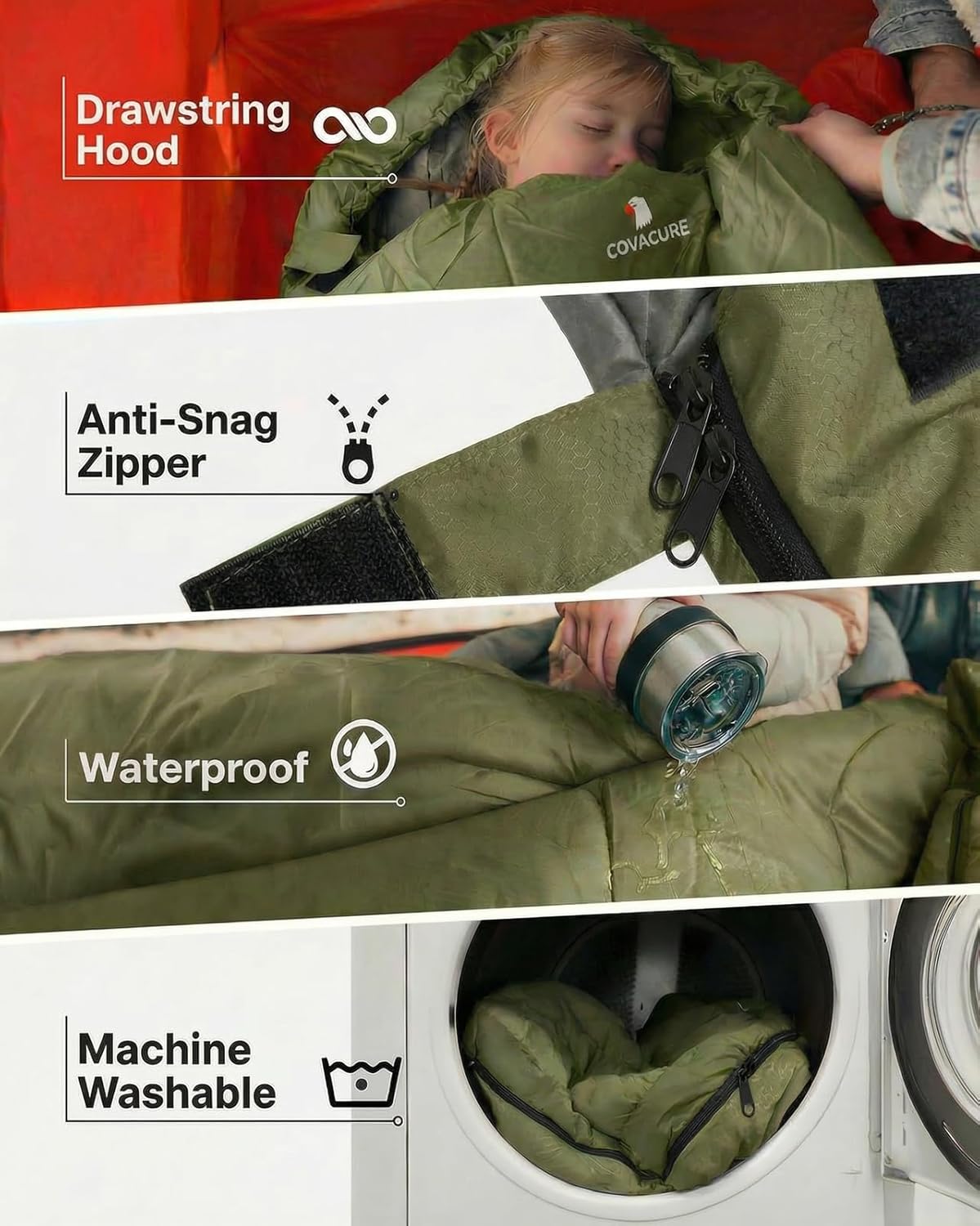 Thumbnail 2 de Covacure Sleeping Bag 210 x 80 cm Ultra Warm: Lightweight, compact and built for reliable outdoor naps