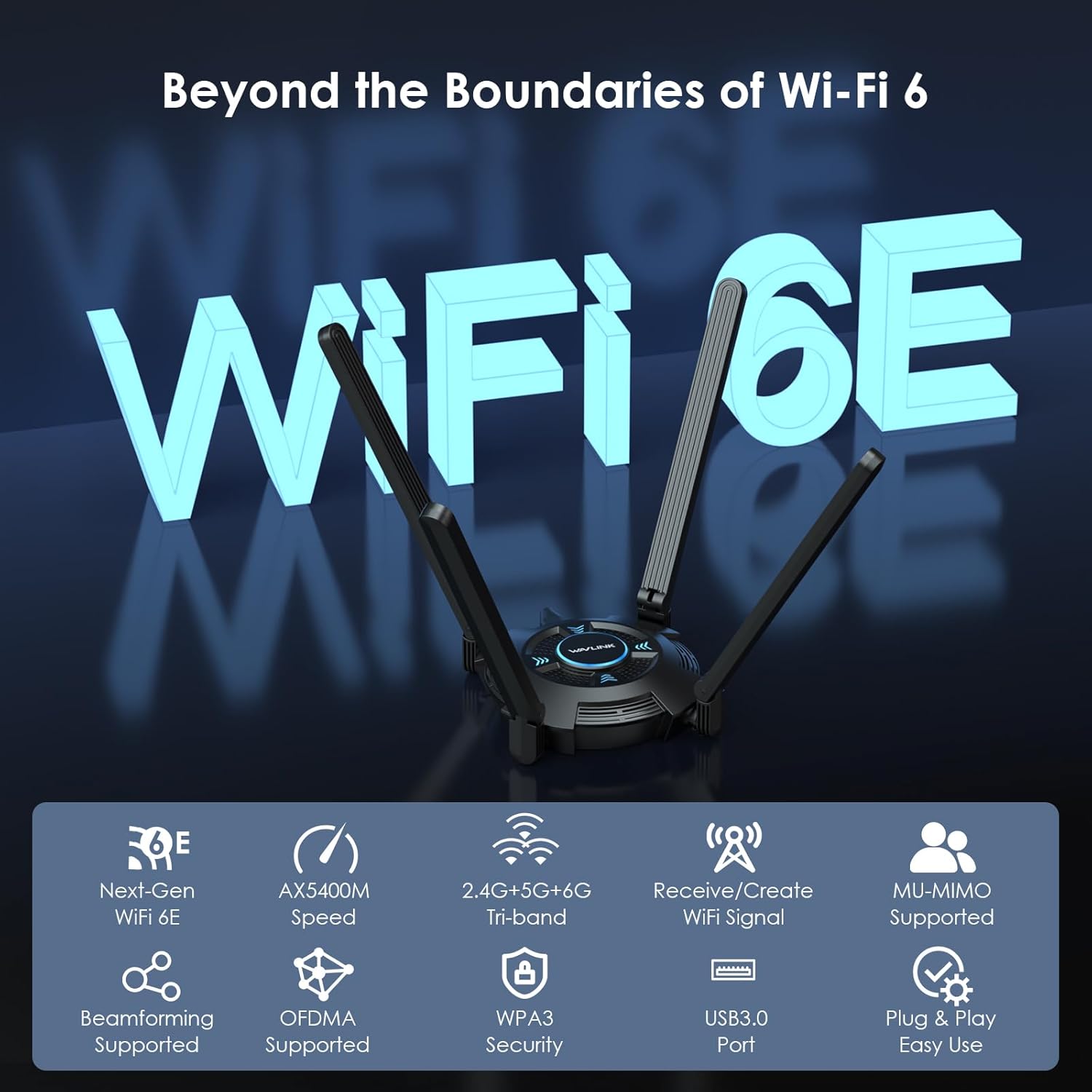 Thumbnail 2 de WAVLINK AX5400 WiFi 6E USB adapter