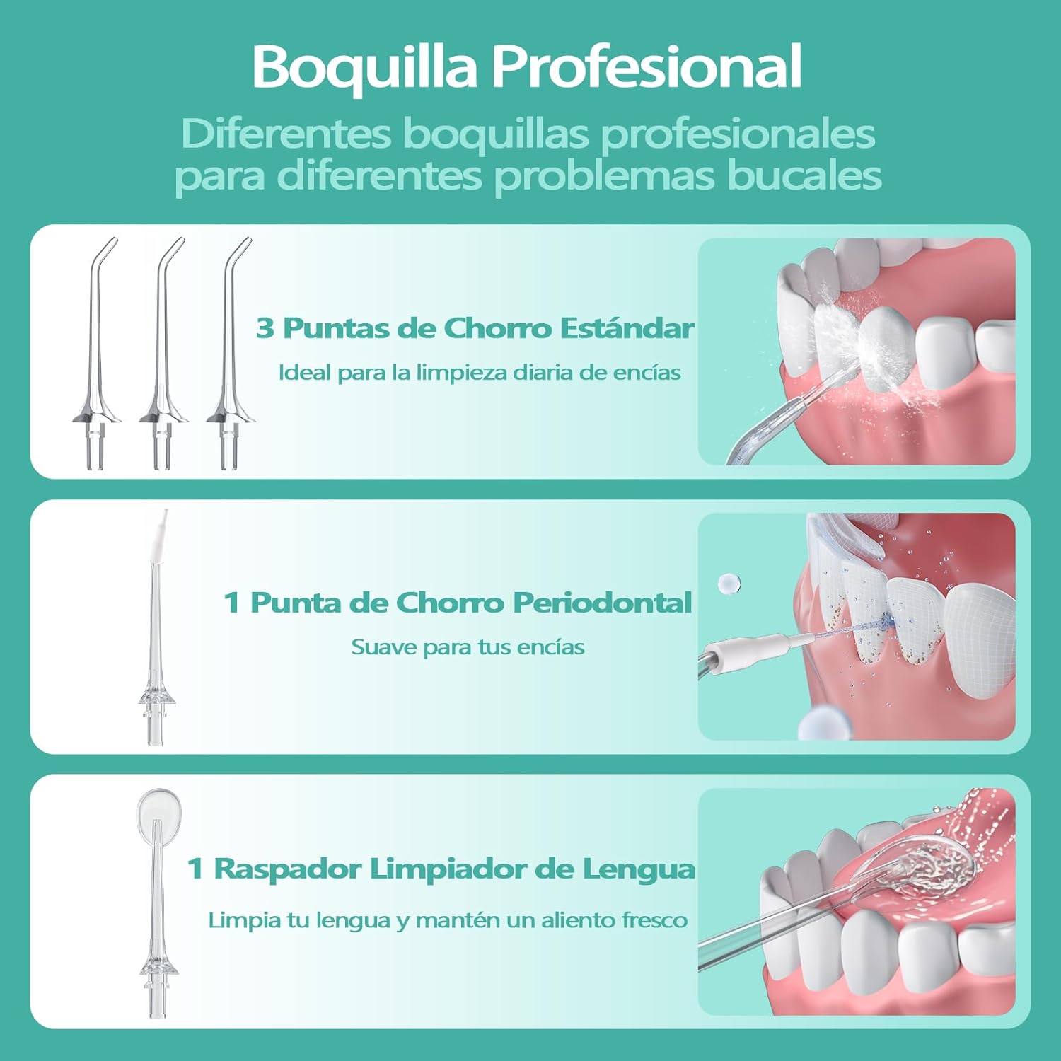 Thumbnail 3 de OasiSmile Irrigador bucal portátil 5 boquillas