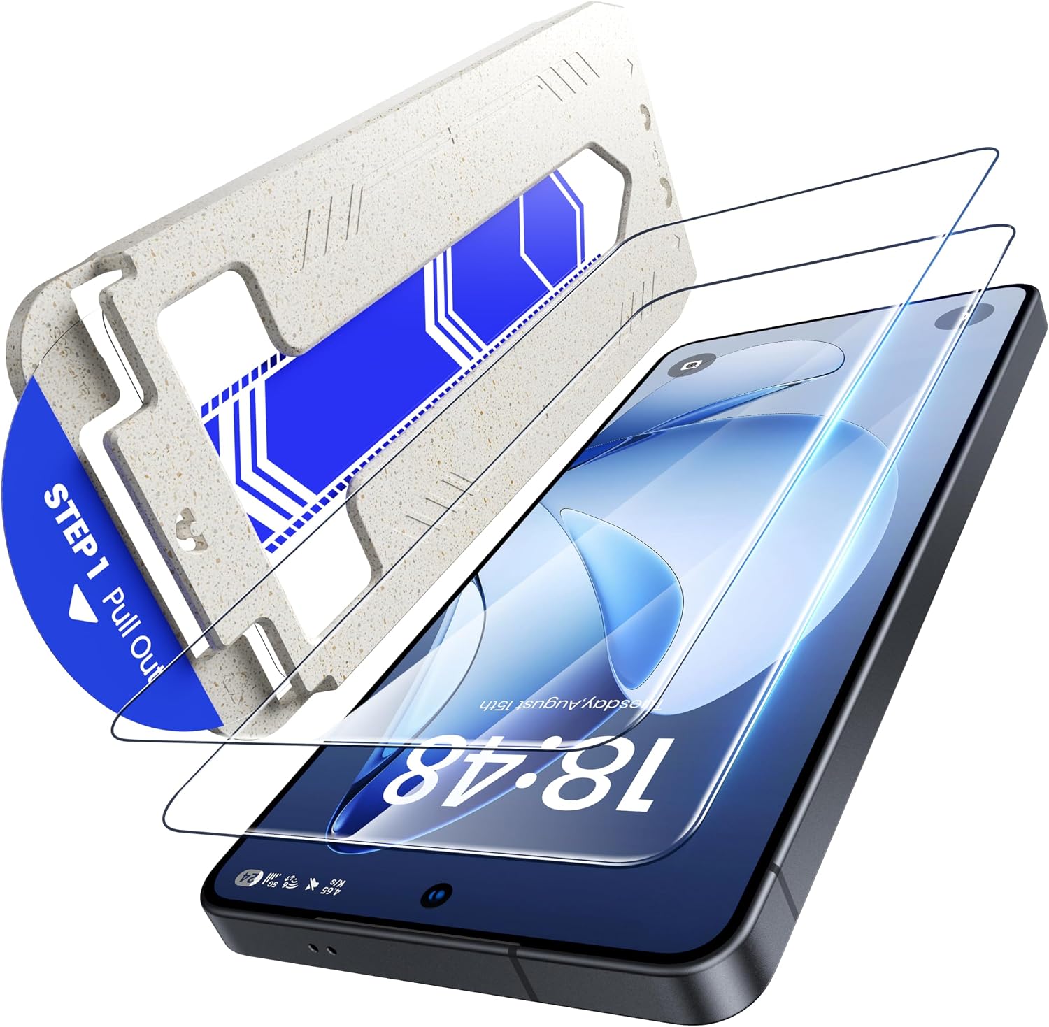 Thumbnail 6 de Hoerrye Privacy Screen Protector for Samsung Galaxy S26 — 25° Anti-Spy 9H Tempered Glass, 2-Pack