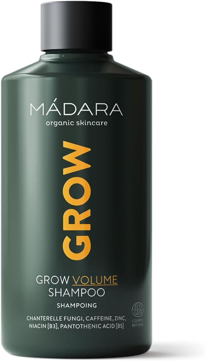 Detalle de MÁDARA Grow Volume Shampooing – Stimule la pousse et épaissit les cheveux fins (250 ml)