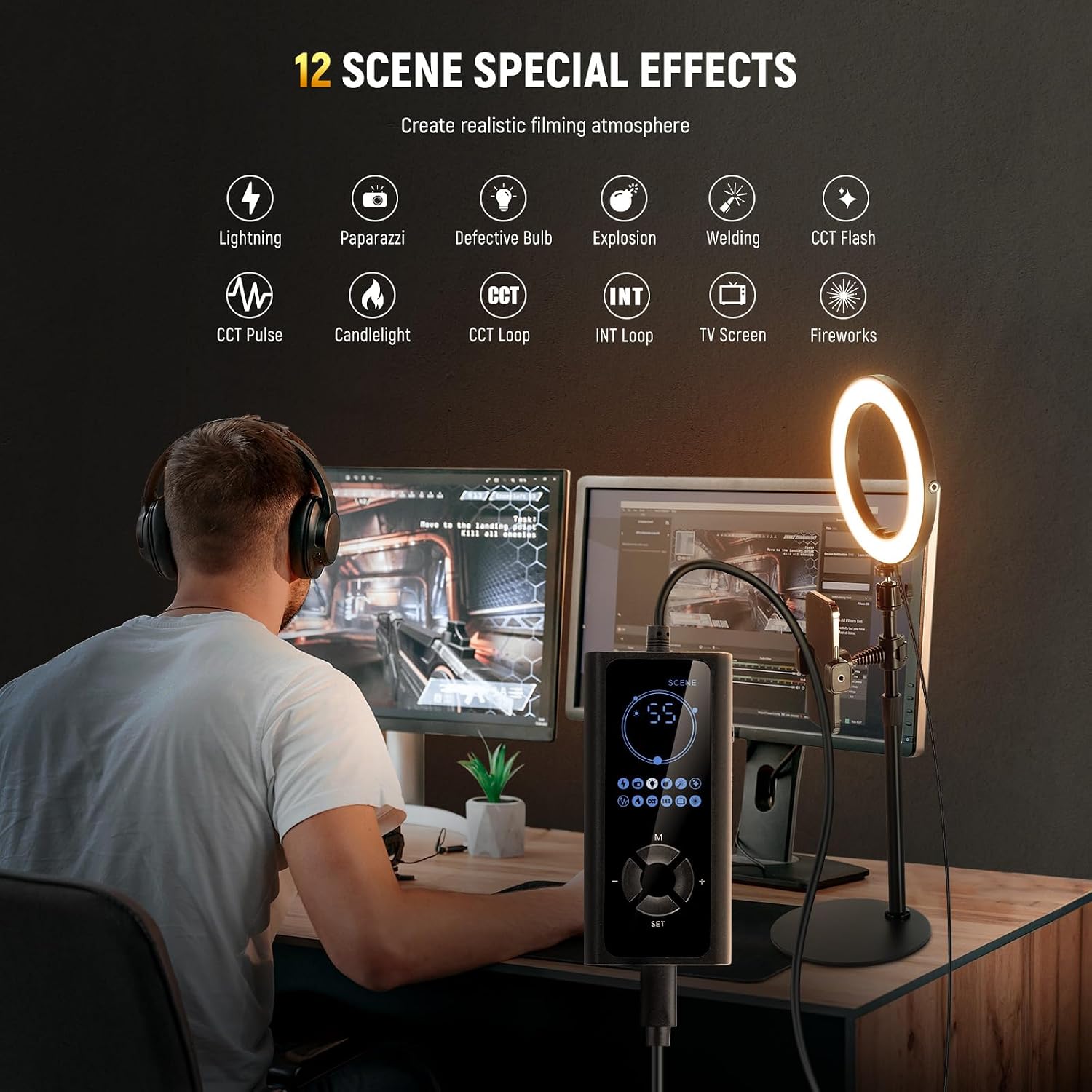 Detalle 2 de NEEWER desk ring light RH8B