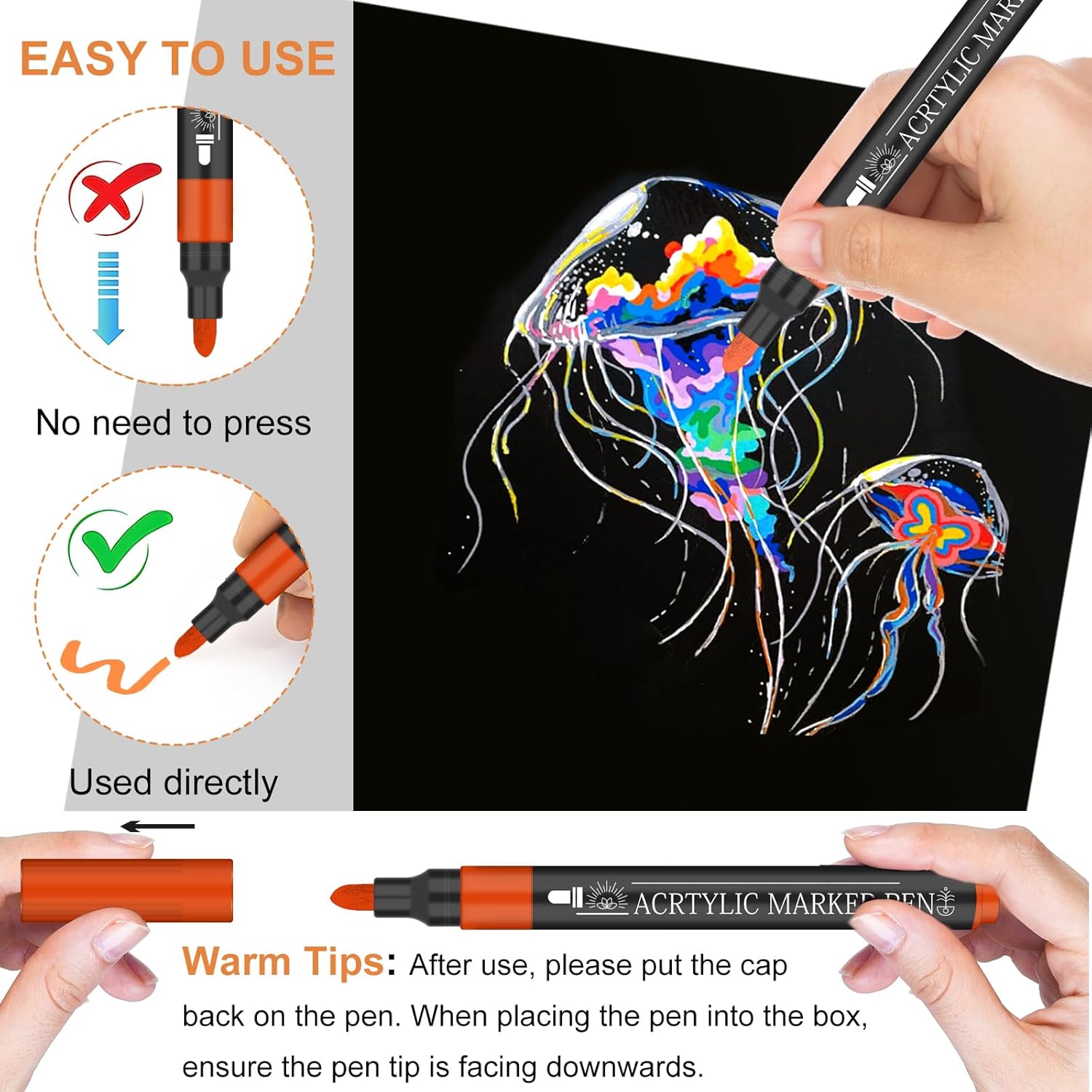 Thumbnail 4 de NICETY 58 Colours 3mm acrylic paint pens 🎨