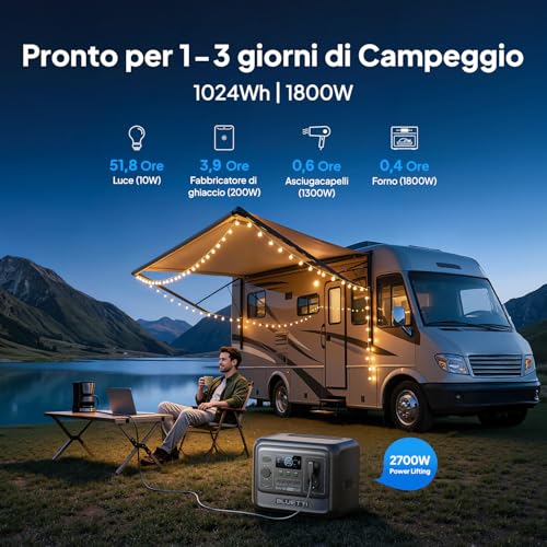 Thumbnail 1 de BLUETTI Elite 100 V2: Centrale Elettrica Portatile da 1024Wh con 1800W di Ingresso CA e 9 Porte