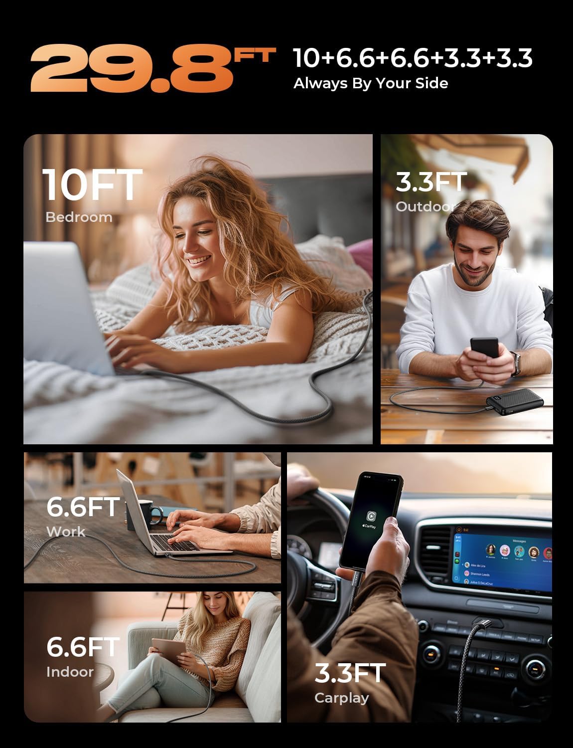 Thumbnail 3 de LISEN USB C to USB C Cable 5-Pack