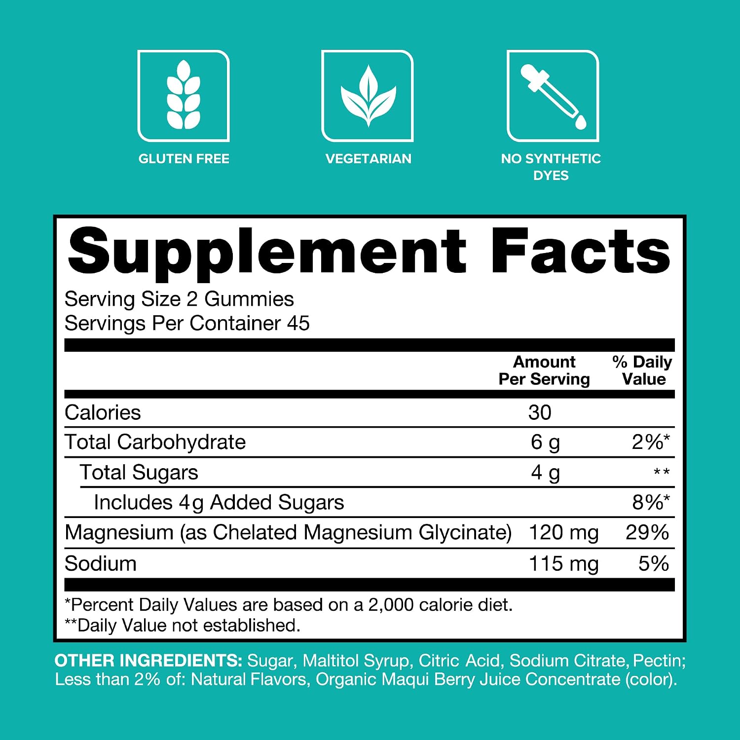 Detalle 1 de Qunol Magnesium Glycinate Gummies, 120 mg, Vegetarian, 90 Count
