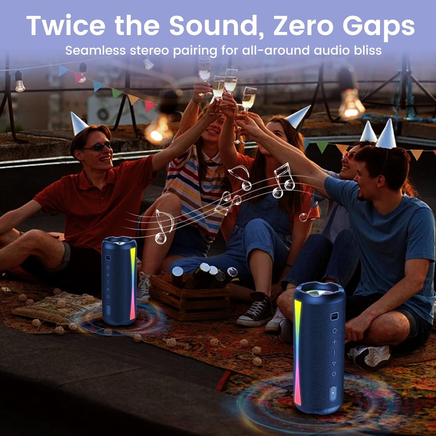 Thumbnail 6 de dotn Portable Bluetooth Speaker (2026) – 20H Playtime, IPX7 Waterproof, 7 RGB Modes