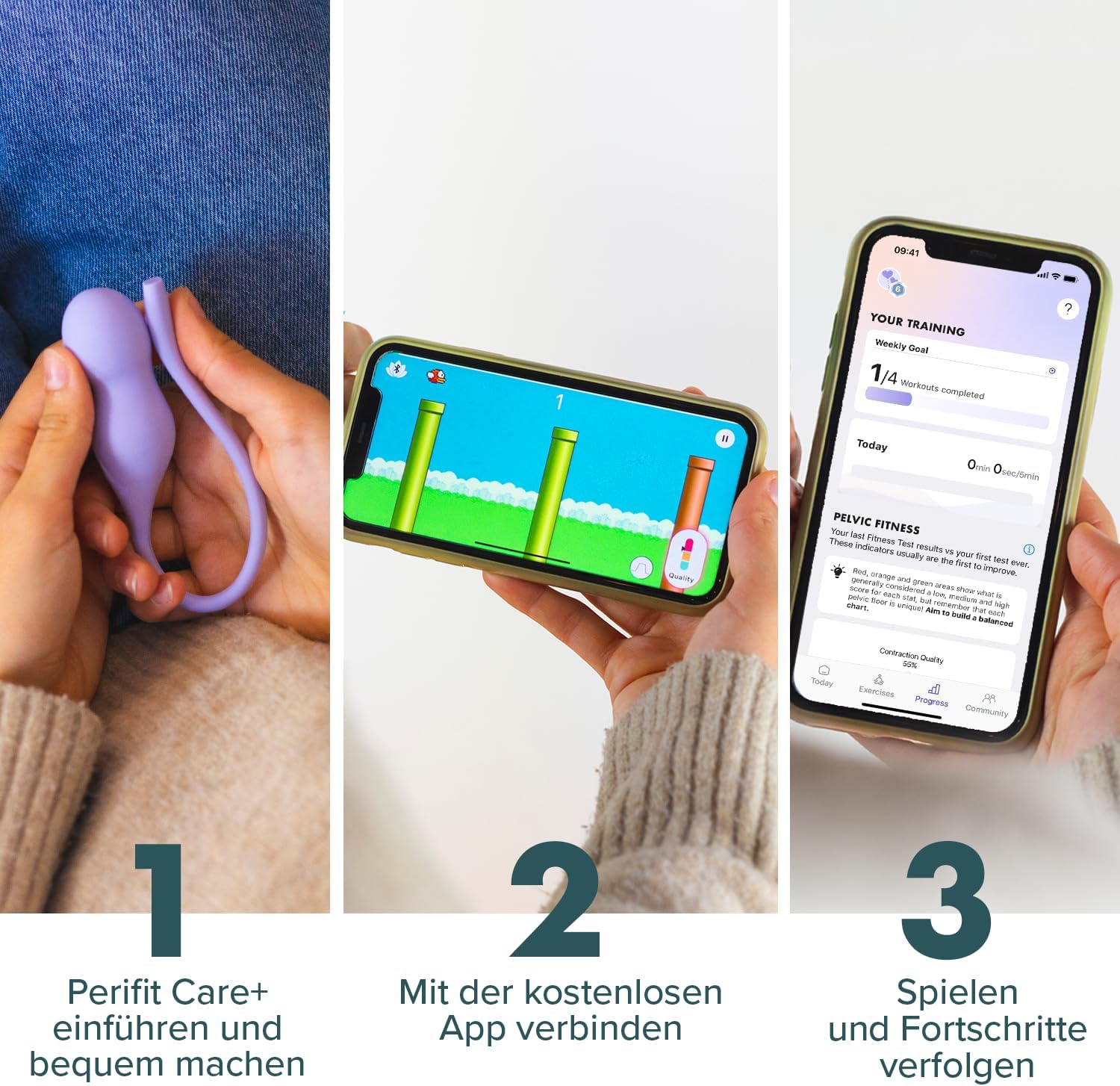 Detalle 2 de Perifit Care+ Beckenbodentrainer für Frauen mit App – elektrisches Kegel-Übungsgerät mit Biofeedback