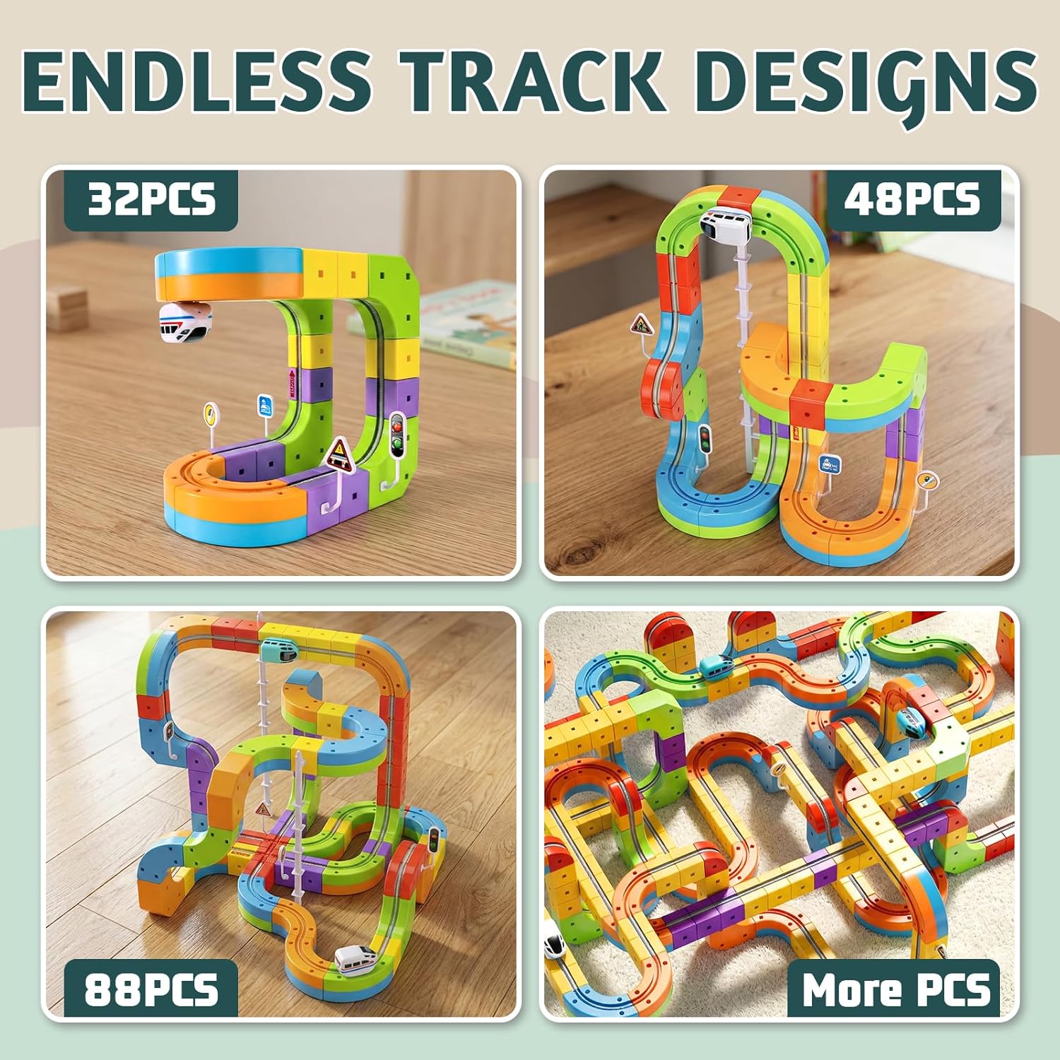 Thumbnail 6 de Wdebay klick Rail: 3D Magic Flexible Race Track with Anti-Gravity Train Set