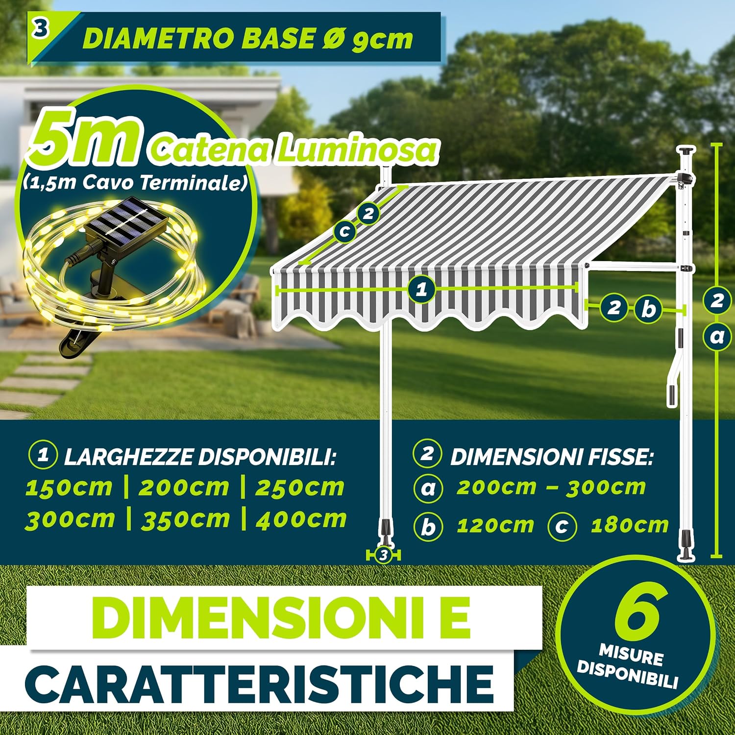 Thumbnail 5 de tillvex Tenda da Sole a Bracci 400cm