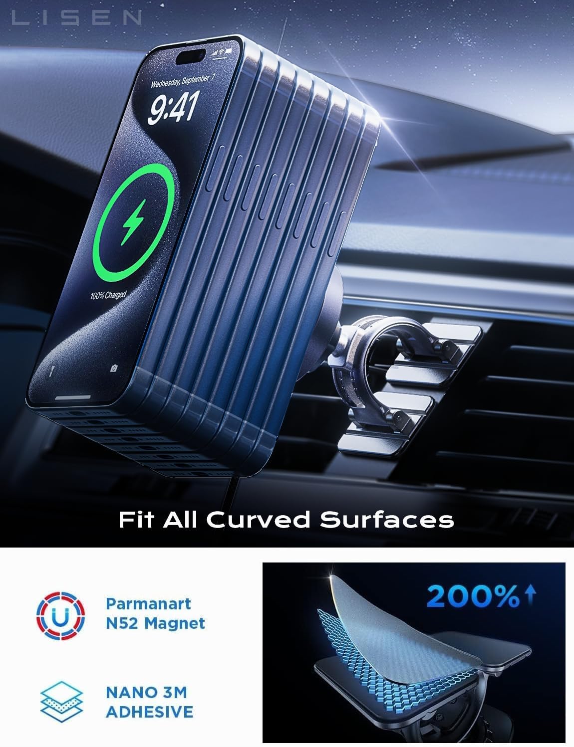 Thumbnail 4 de LISEN 15W MagSafe Car Mount Charger