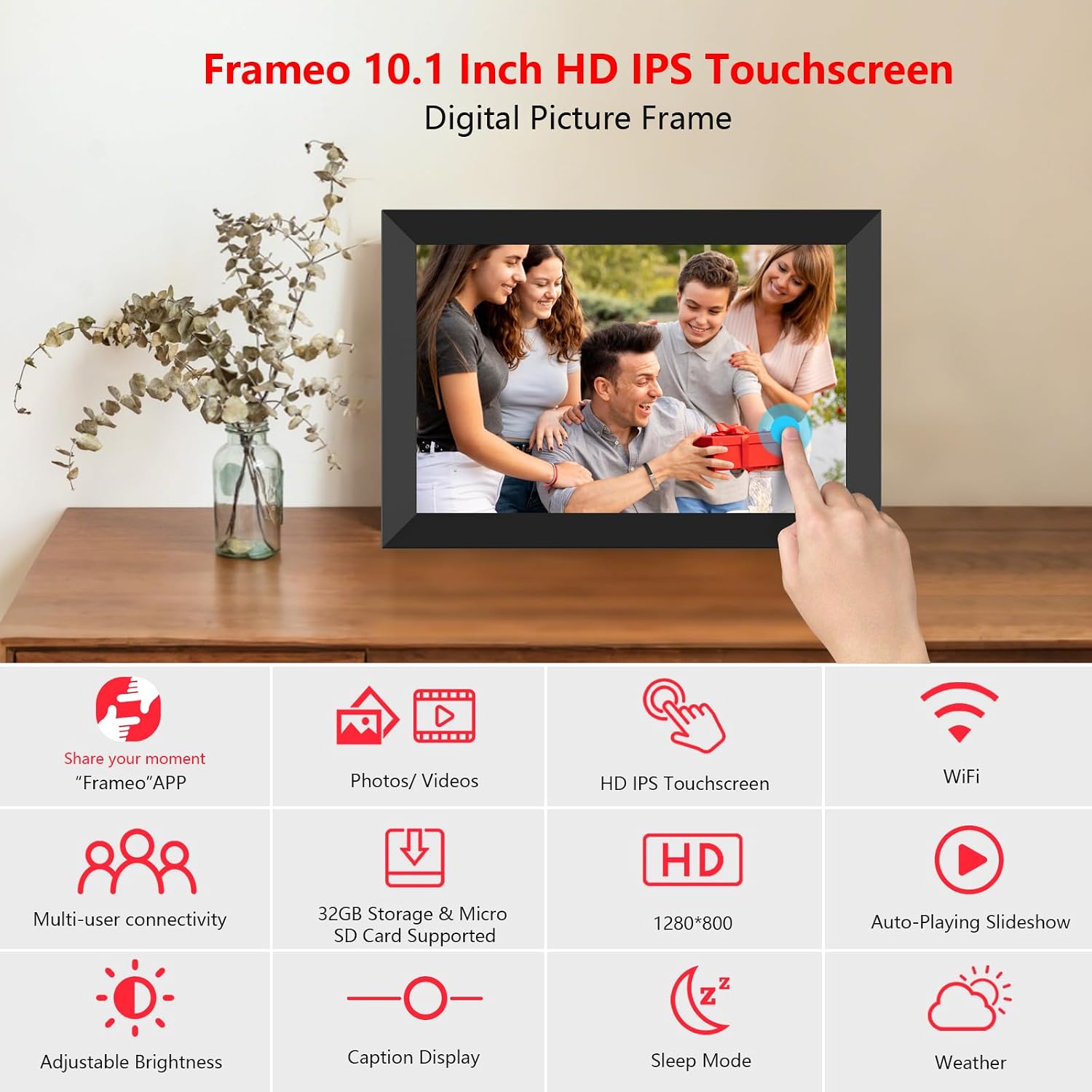 Detalle 2 de Frameo WiFi Digital Photo Frame, 10.1-Inch