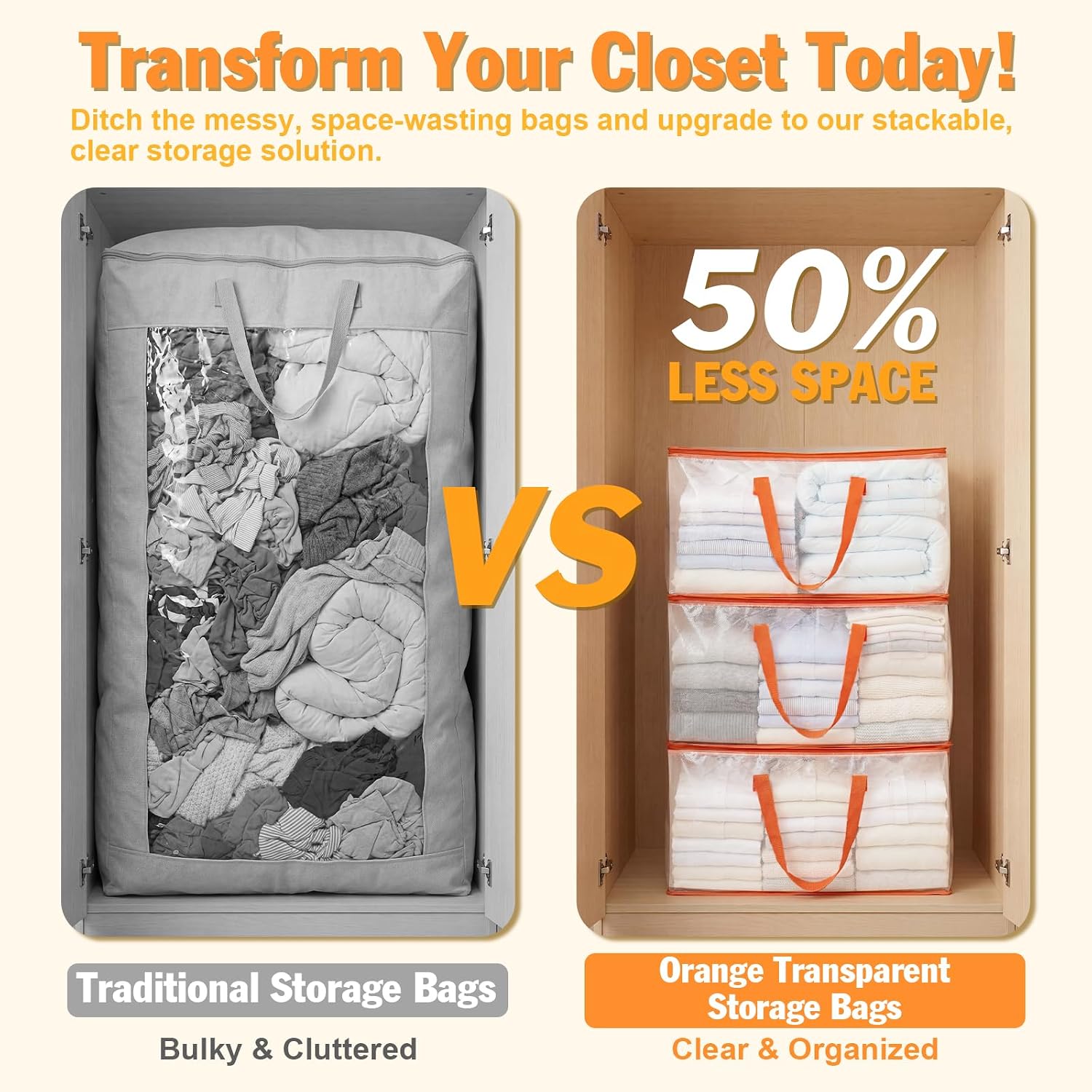 Thumbnail 5 de KYODOLED 10-Pack Clear Moving Bags: Heavy-Duty, Extra Large totes for Easy Relocation