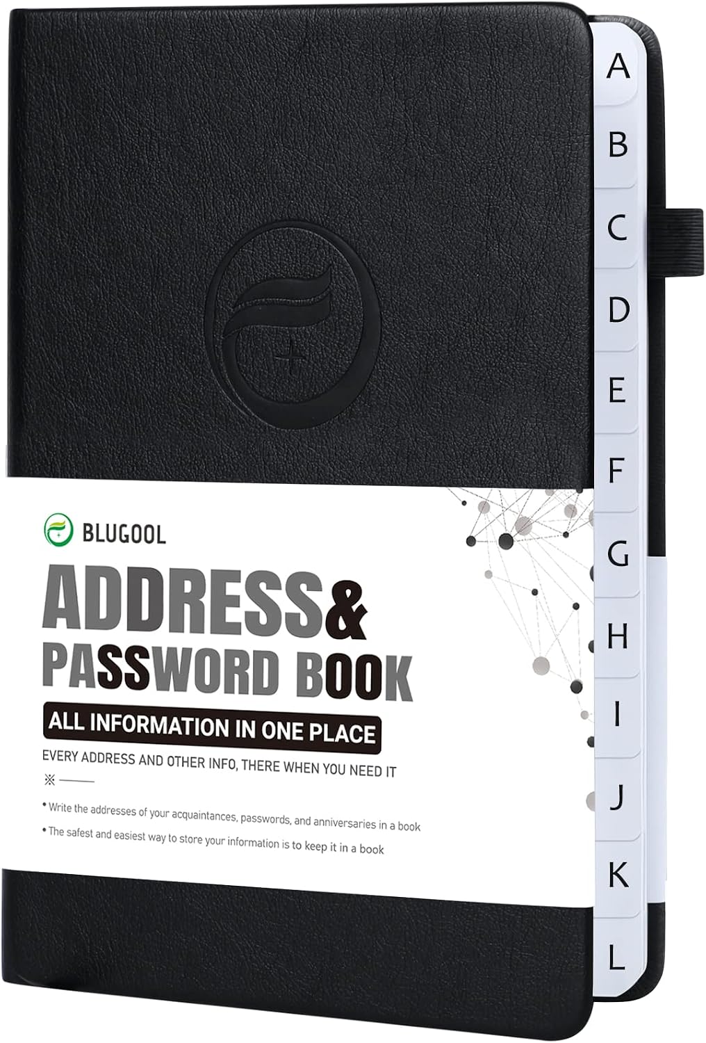 Detalle de Blugool Address Book AKN, Hardcover Address Organizer with A–Z Tabs