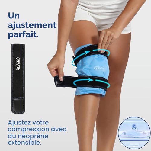 Detalle 2 de REVIX Poche de glace pour genou – Compresse gel flexible réutilisable (Bleu)