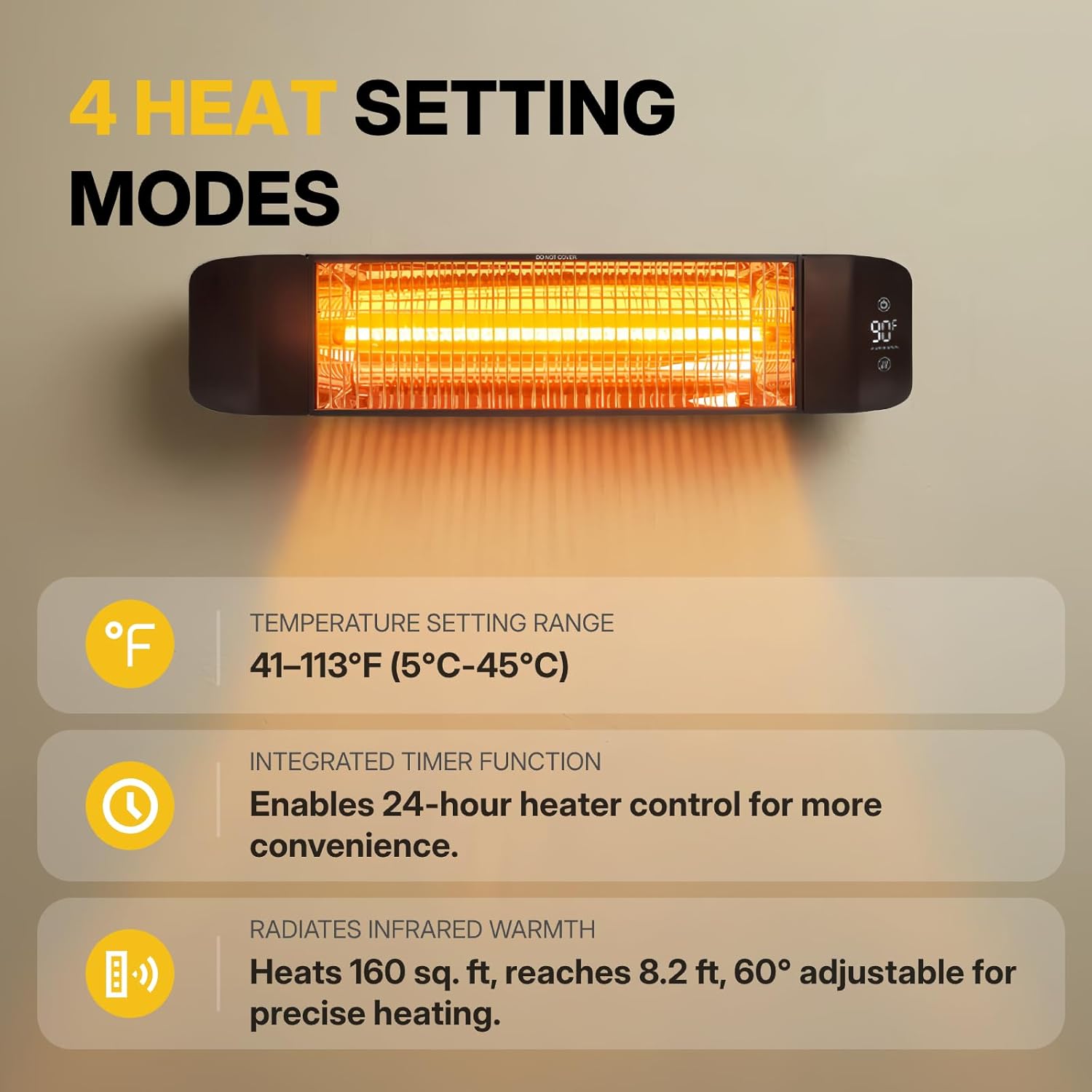 Thumbnail 2 de Electric Outdoor Heater 1500W Patio Heater