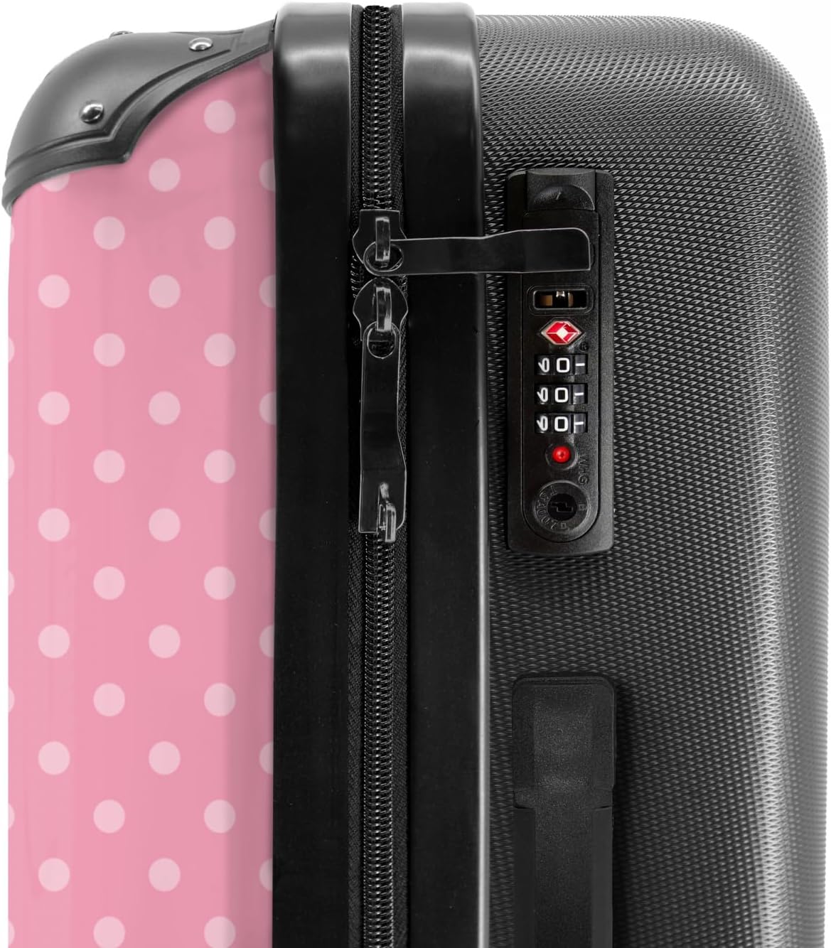 Detalle de NoBoringSuitcases.com valigia grande rigida 67–72 L con 4 ruote e TSA, 20–23 kg