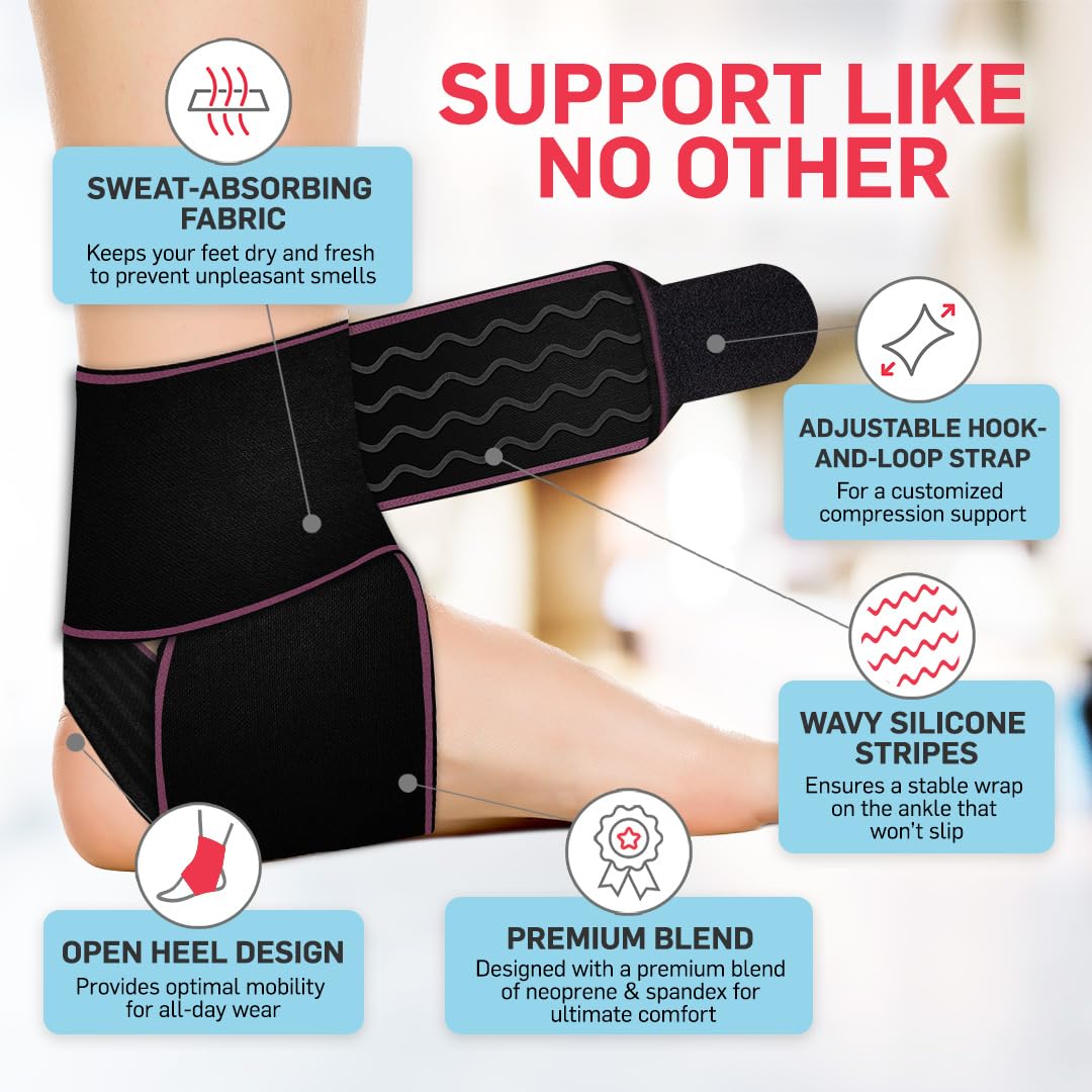 Thumbnail 2 de Dr. Arthritis Essentials Ankle Brace Compression Socks – Left & Right Pair (Pink, 2 Pack)