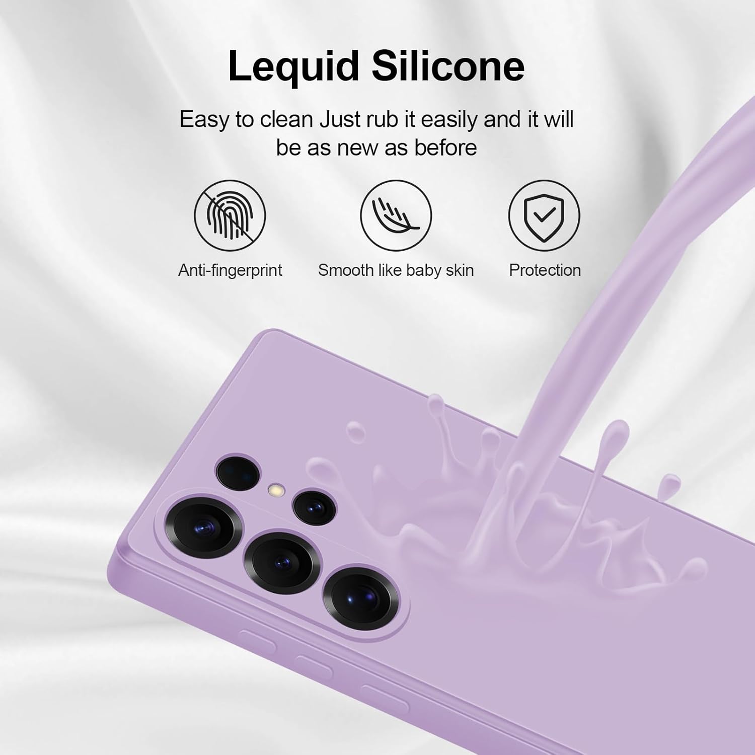 Thumbnail 2 de GiiYoon Hülle für Samsung Galaxy S25 Ultra – Hochwertiges Liquid Silicone Case in Lila