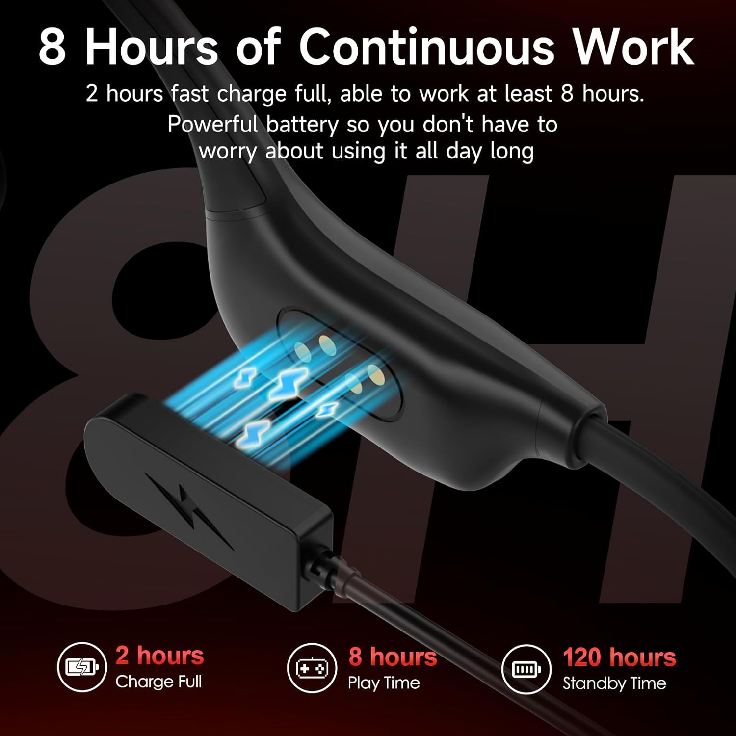 Detalle de IFECCO Kopfhörer Schwimmen: Knochenschall, IP68, 8 GB MP3-Player – Open-Ear-Design