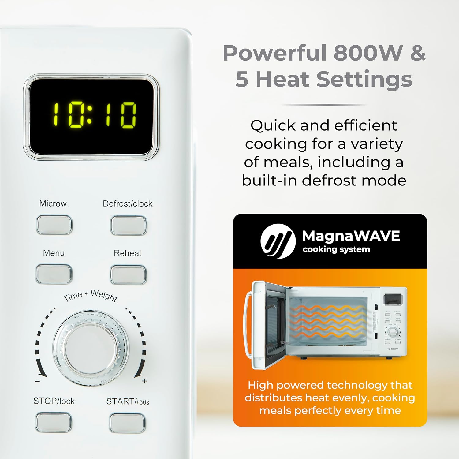 Thumbnail 2 de Tower T24041WHT microwave 20L 800W