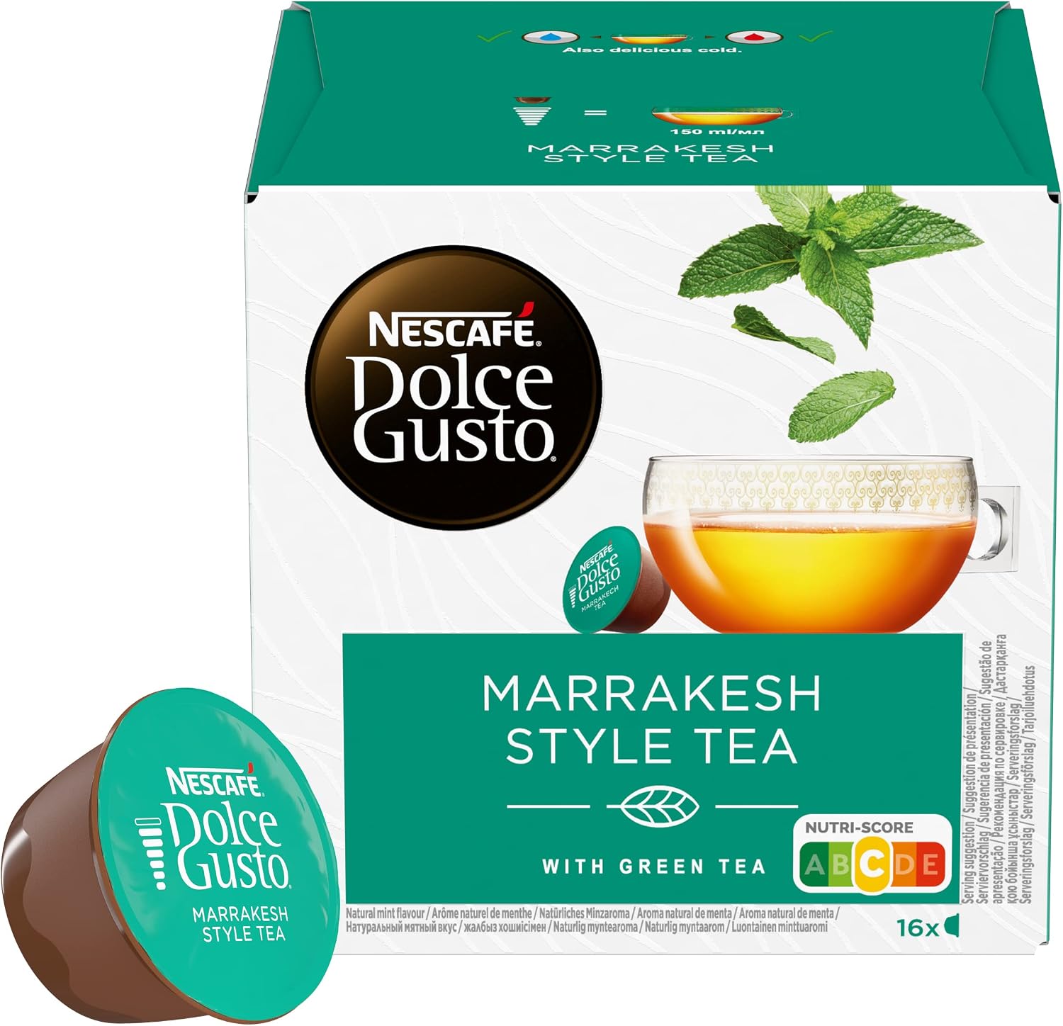 Detalle de NESCAFÉ Dolce Gusto Marrakesh Style Tea: cápsulas de té verde con menta (48 cápsulas)