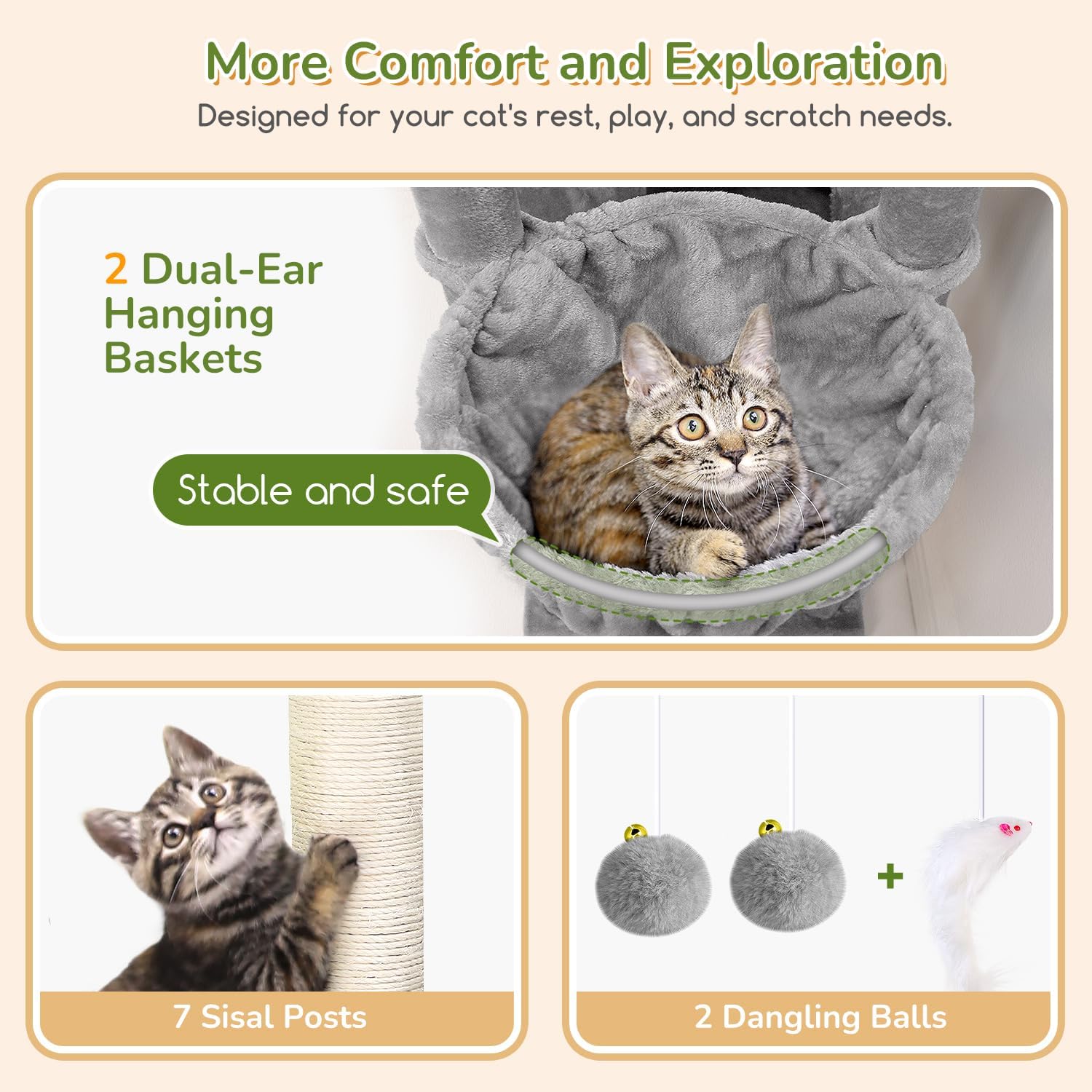 Thumbnail 4 de Globlazer Cat Tree, 74-Inch