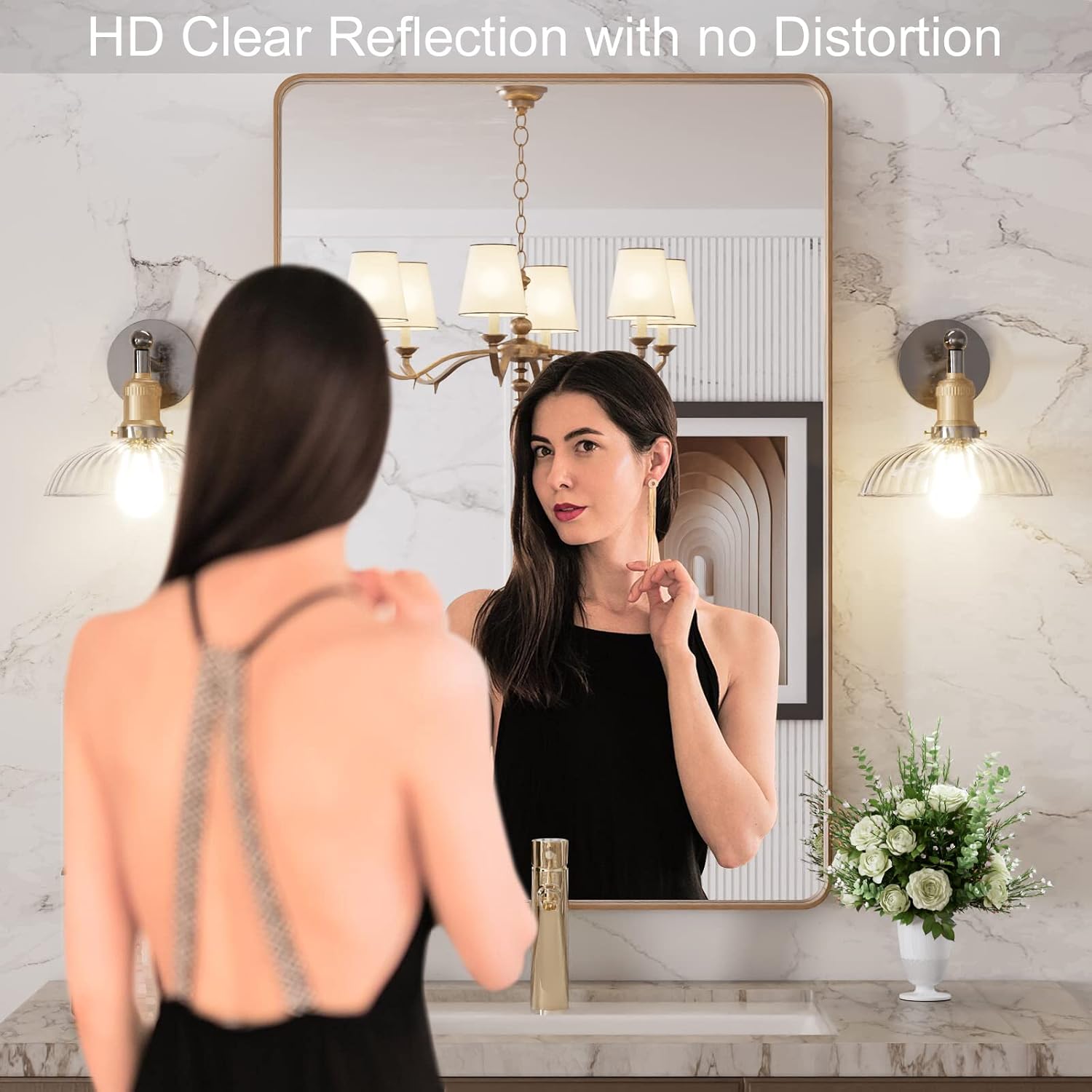 Thumbnail 1 de LOAAO 24 x 36 Brushed Gold Bathroom Mirror 🪞