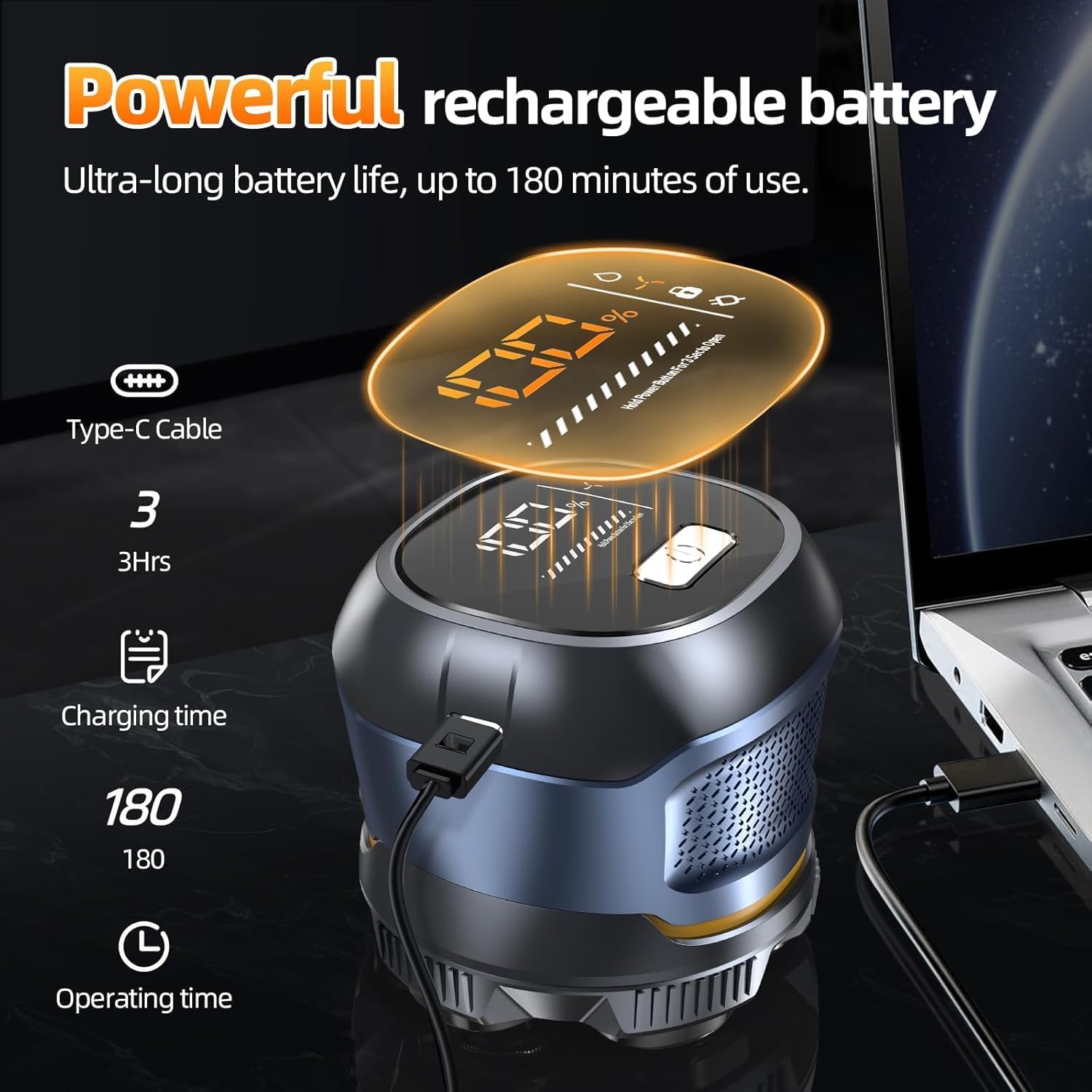 Thumbnail 3 de Glatzen Herren Elektrisch Rasierer 6D mit magnetischem Kopf, IPX7 Nass & Trocken, USB‑C Wiederaufladbar