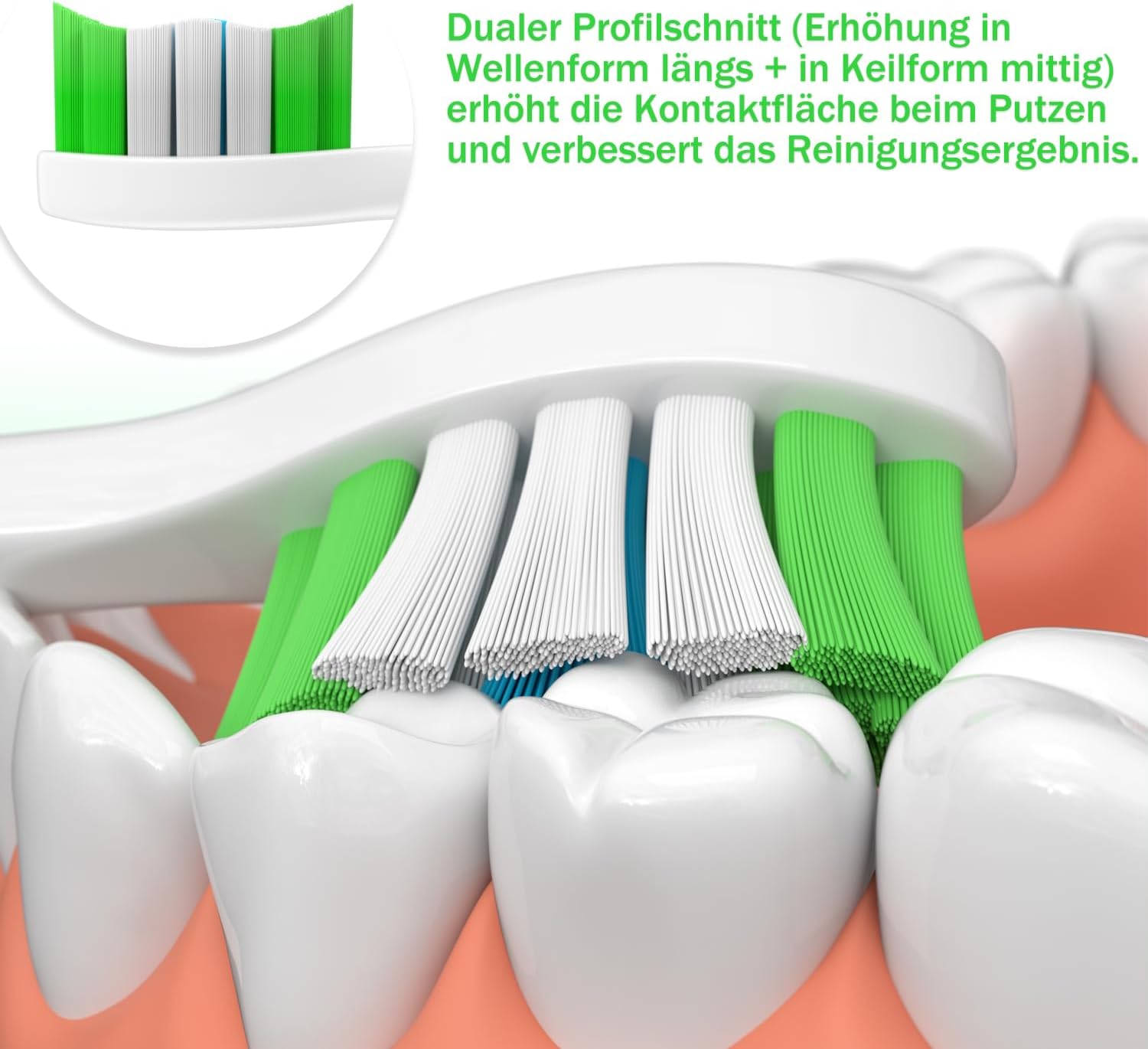 Thumbnail 3 de 12 Ersatzbürstenköpfe für Philips Sonicare – kompatibel mit Sonicare Handgriffen (weiß)