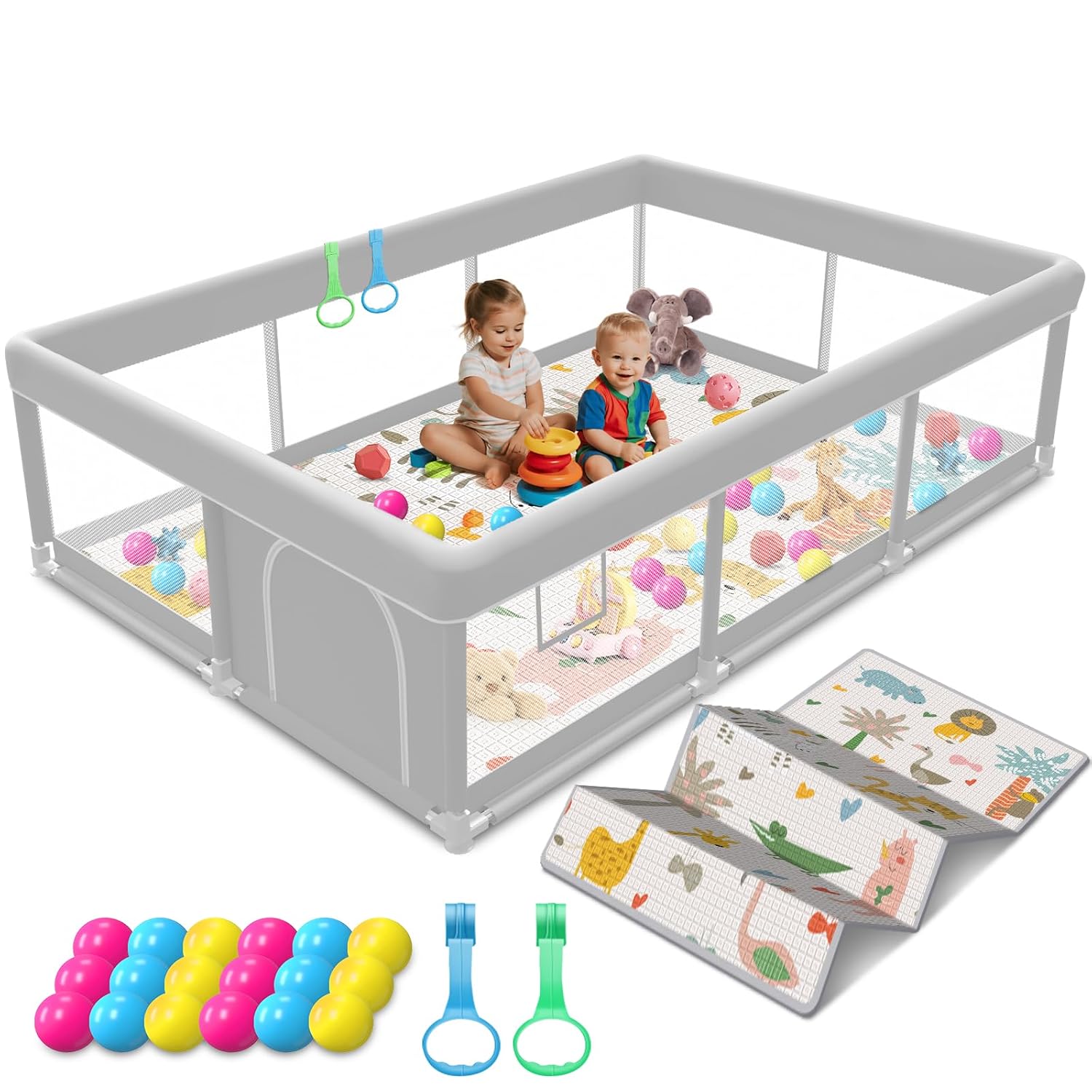 Detalle de Baby Playpen with Mat, 74 x 50 Inches