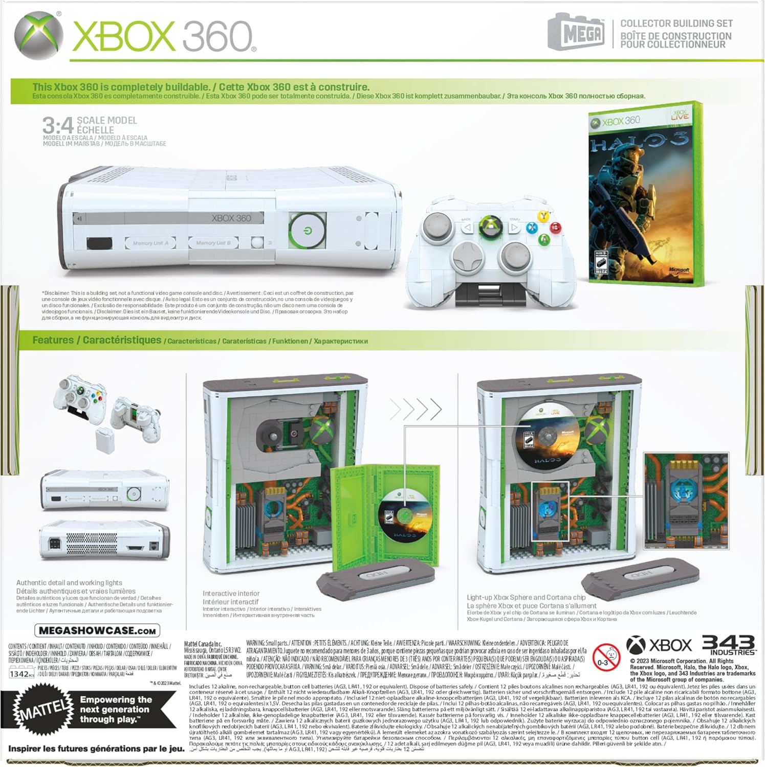 Thumbnail 6 de MEGA Microsoft Collectible Xbox 360 Building Set – 1342 Pieces with LED Lights