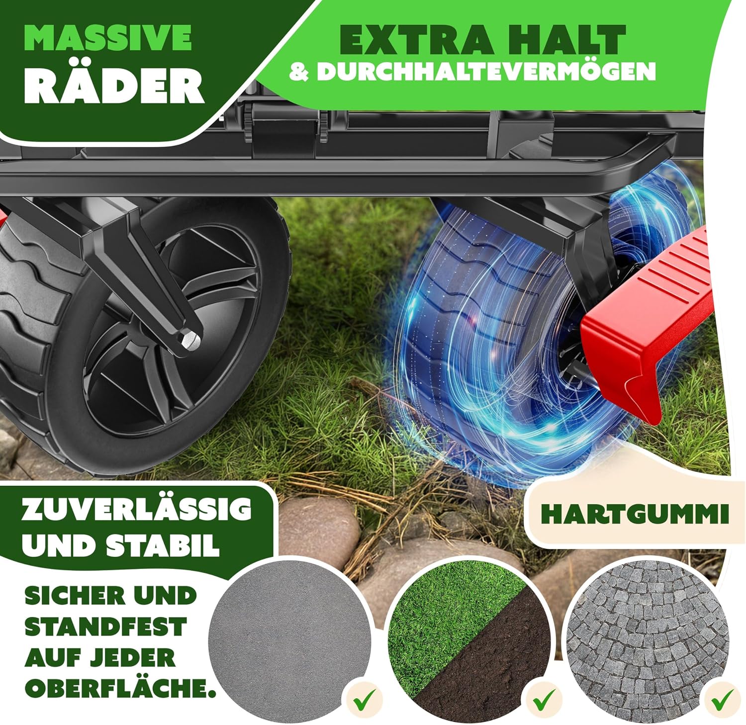 Detalle 2 de KESSER XXL Bollerwagen faltbar mit Dach GT9000 – klappbarer Handwagen bis 150 kg