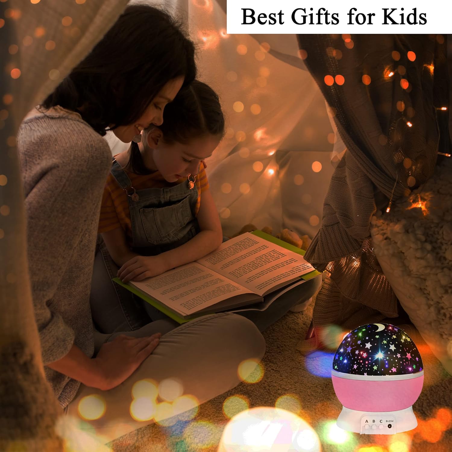 Detalle de Girls Toys Star Night Light Projector (3–10 years) with 360° rotation and starry sensory lights