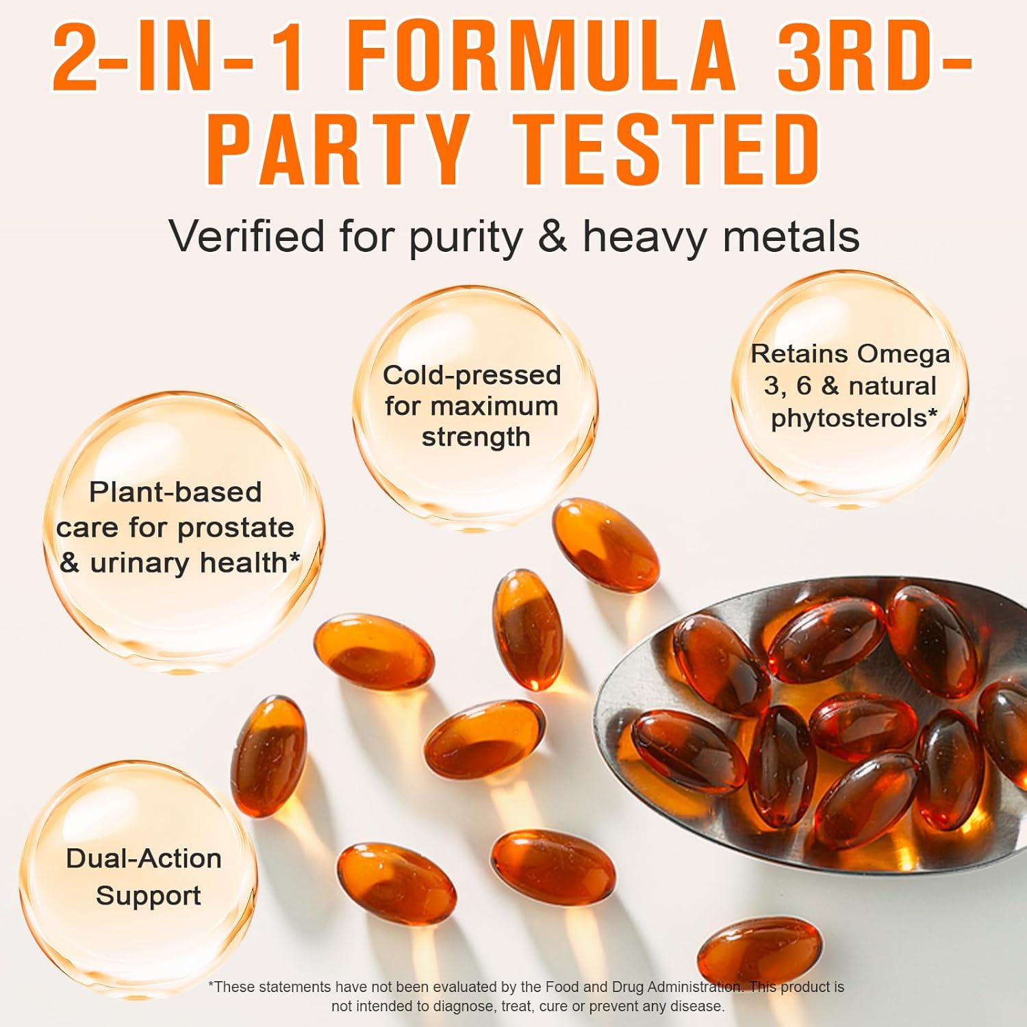 Detalle de 2Pack Pumpkin Seed Oil Capsules (600 Softgels) – Cold-Pressed, Non-GMO, Gluten Free