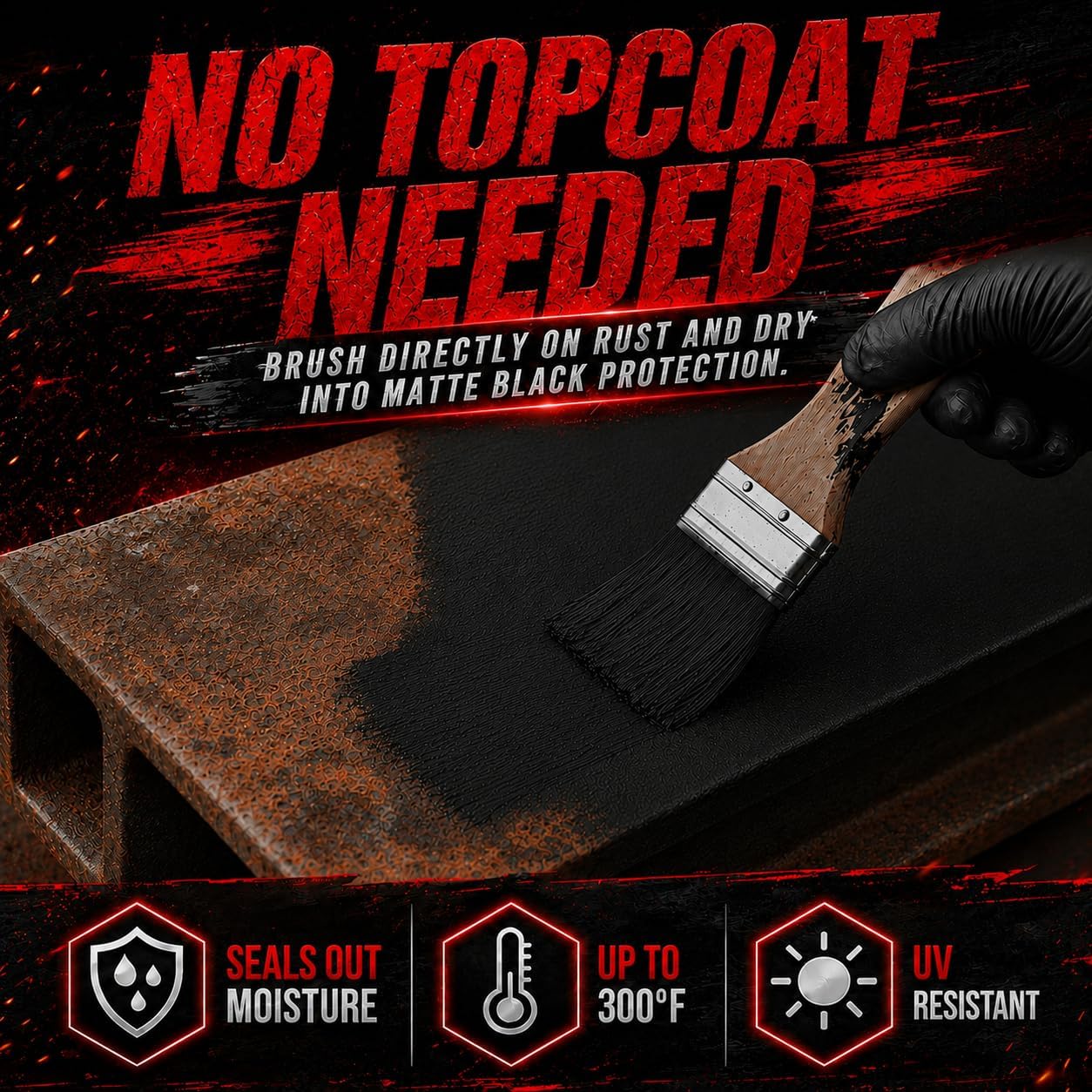 Detalle de SMAPHY AAZ-021 Rust Converter and Metal Primer, 35 oz, Matte Black