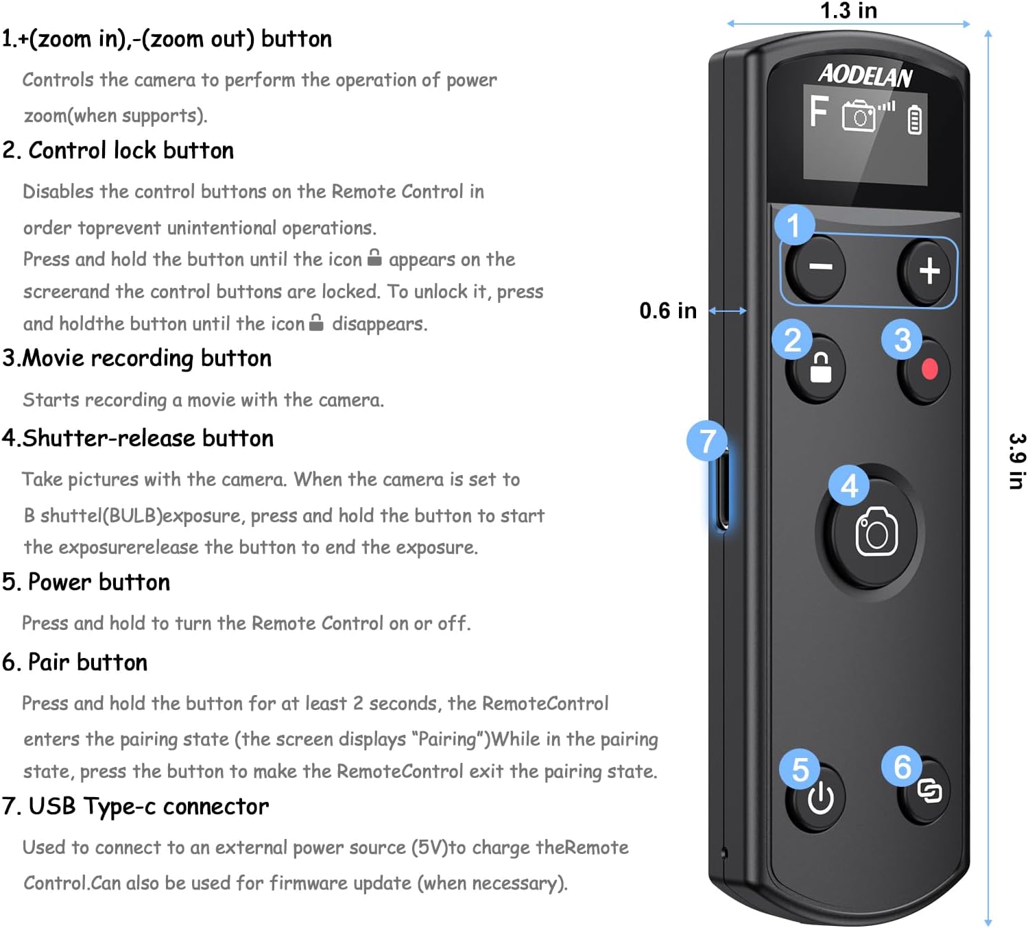 Thumbnail 6 de AODELAN Wireless Remote Shutter Release for Fujifilm Cameras